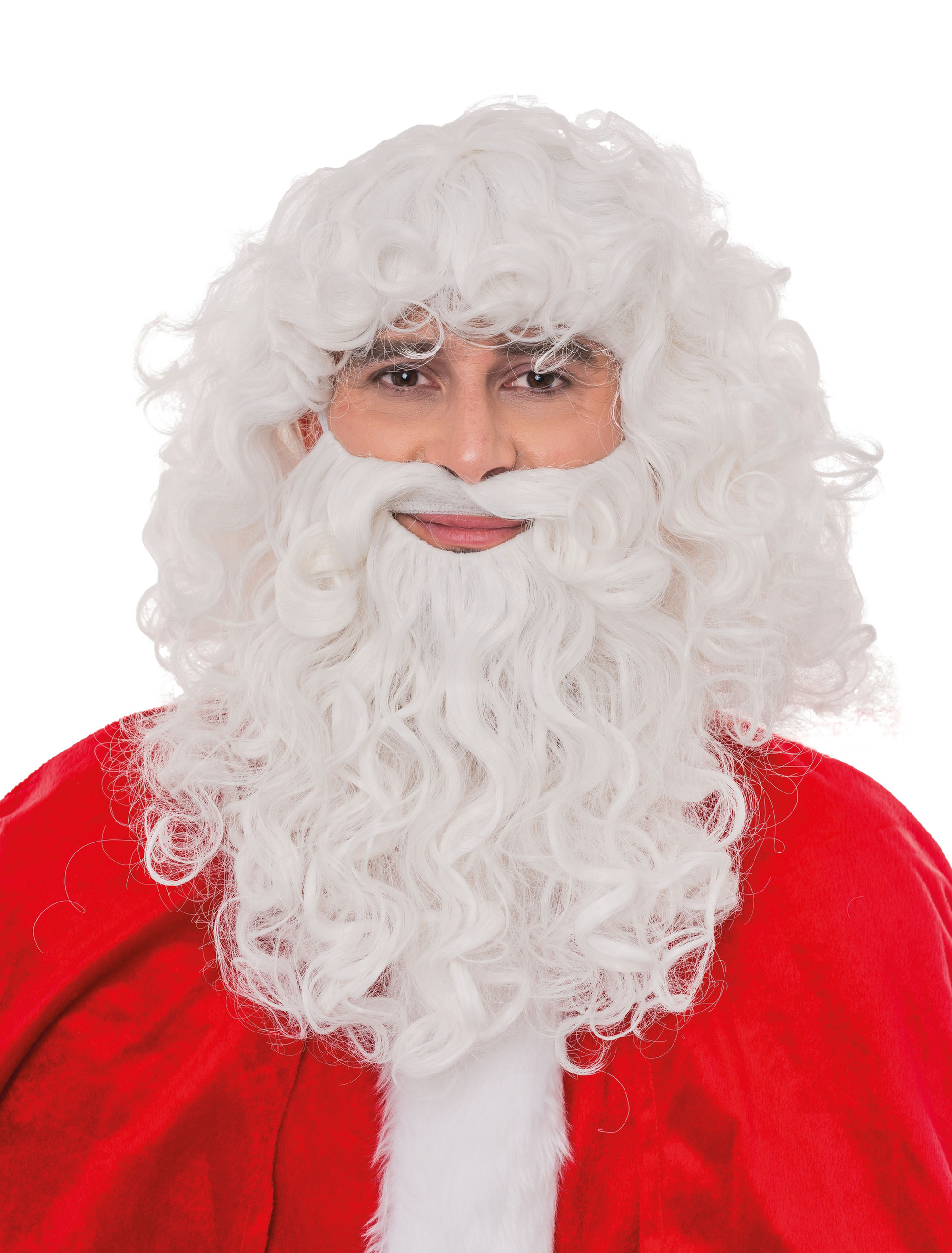 Perücke Weihnachtsmann mit Bart weiß