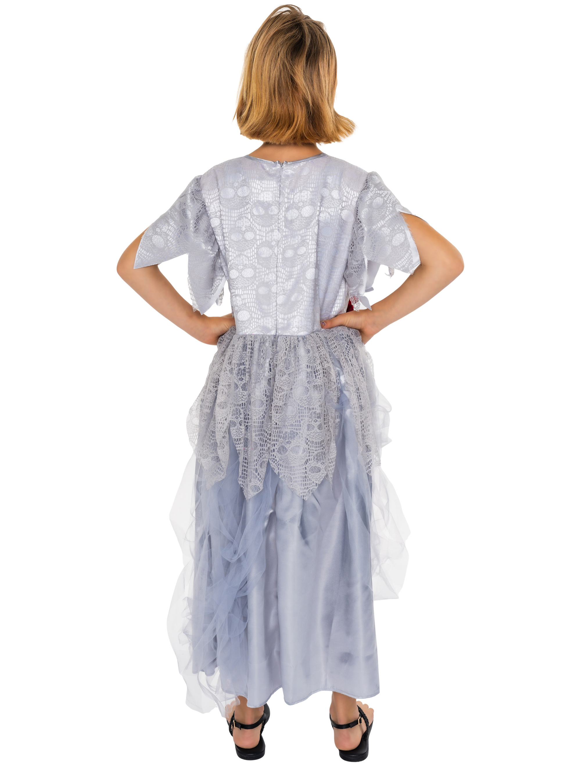 Kleid Zombiebraut Kinder Kinder grau 128