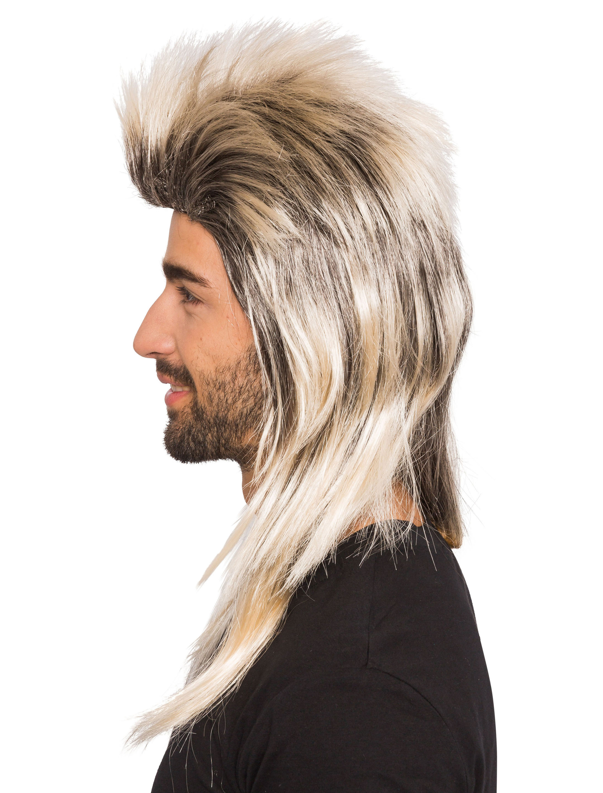 Perücke Rock schwarz/blond