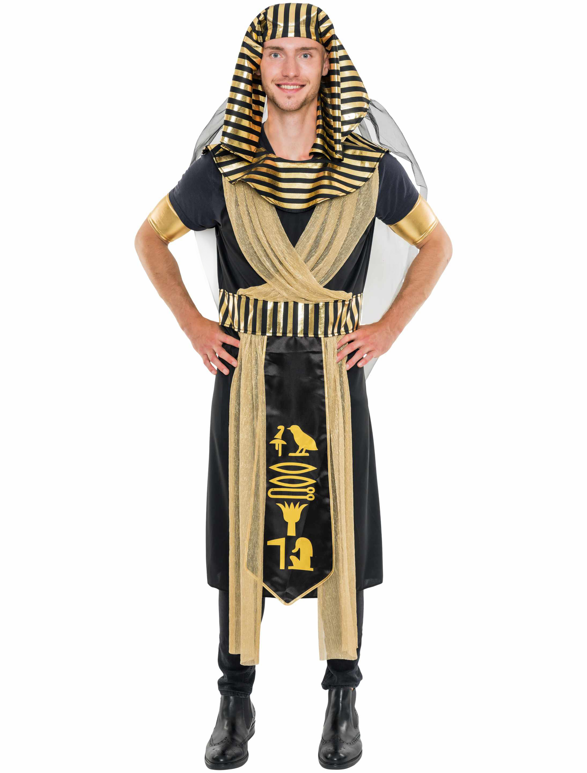Kostüm Pharao 3-tlg. Herren schwarz/gold S/M