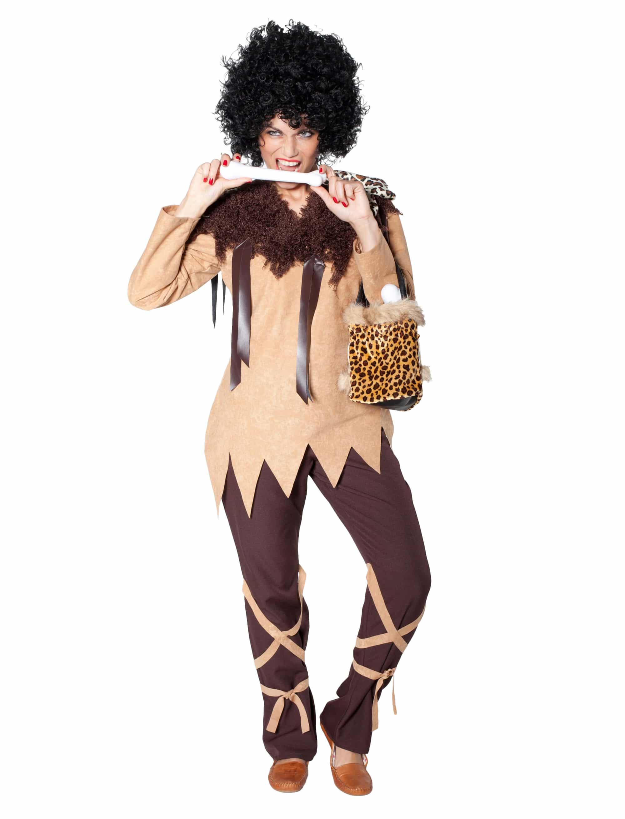 Neandertaler Dame 2tlg. braun S