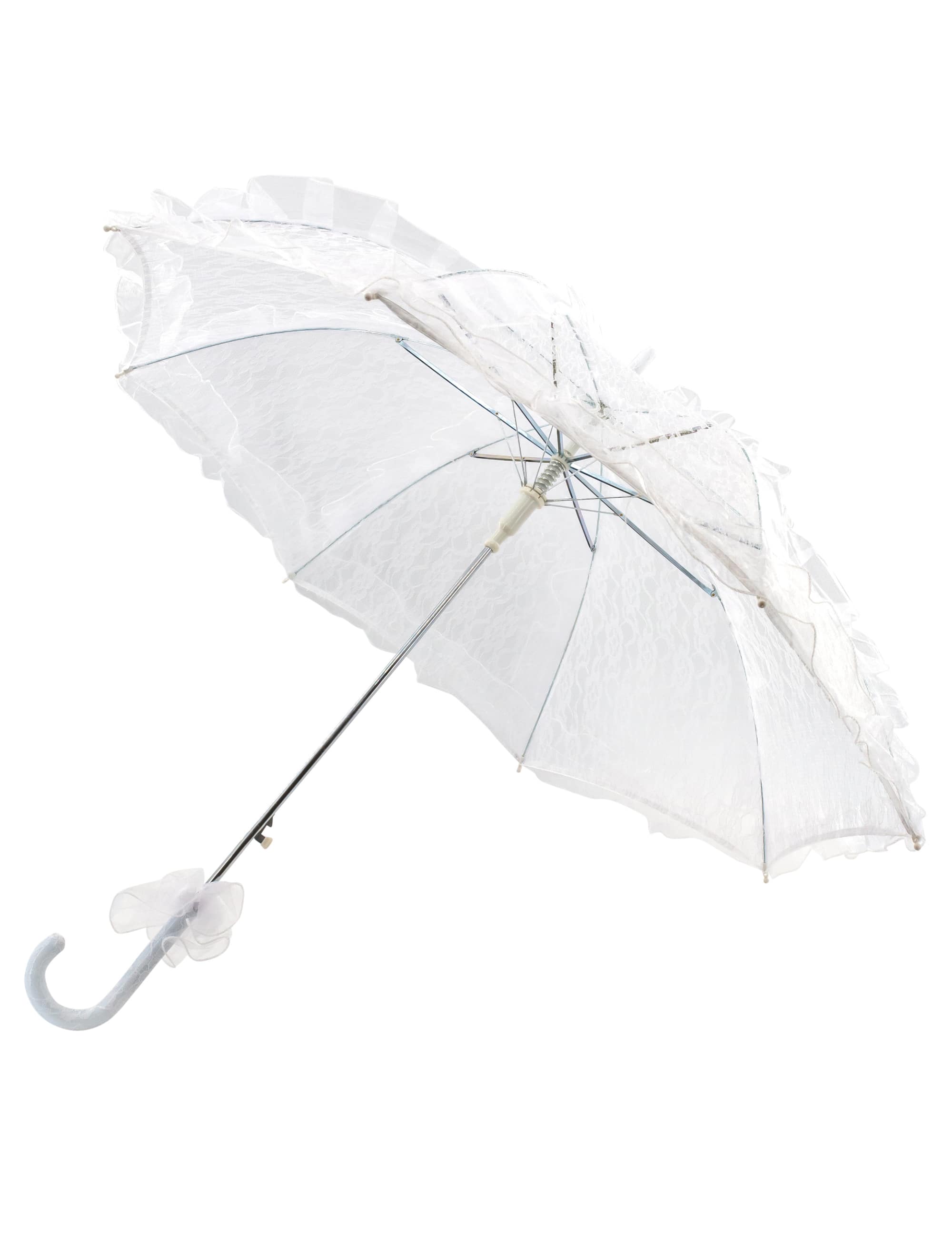 Schirm mit Spitze 76cm weiß