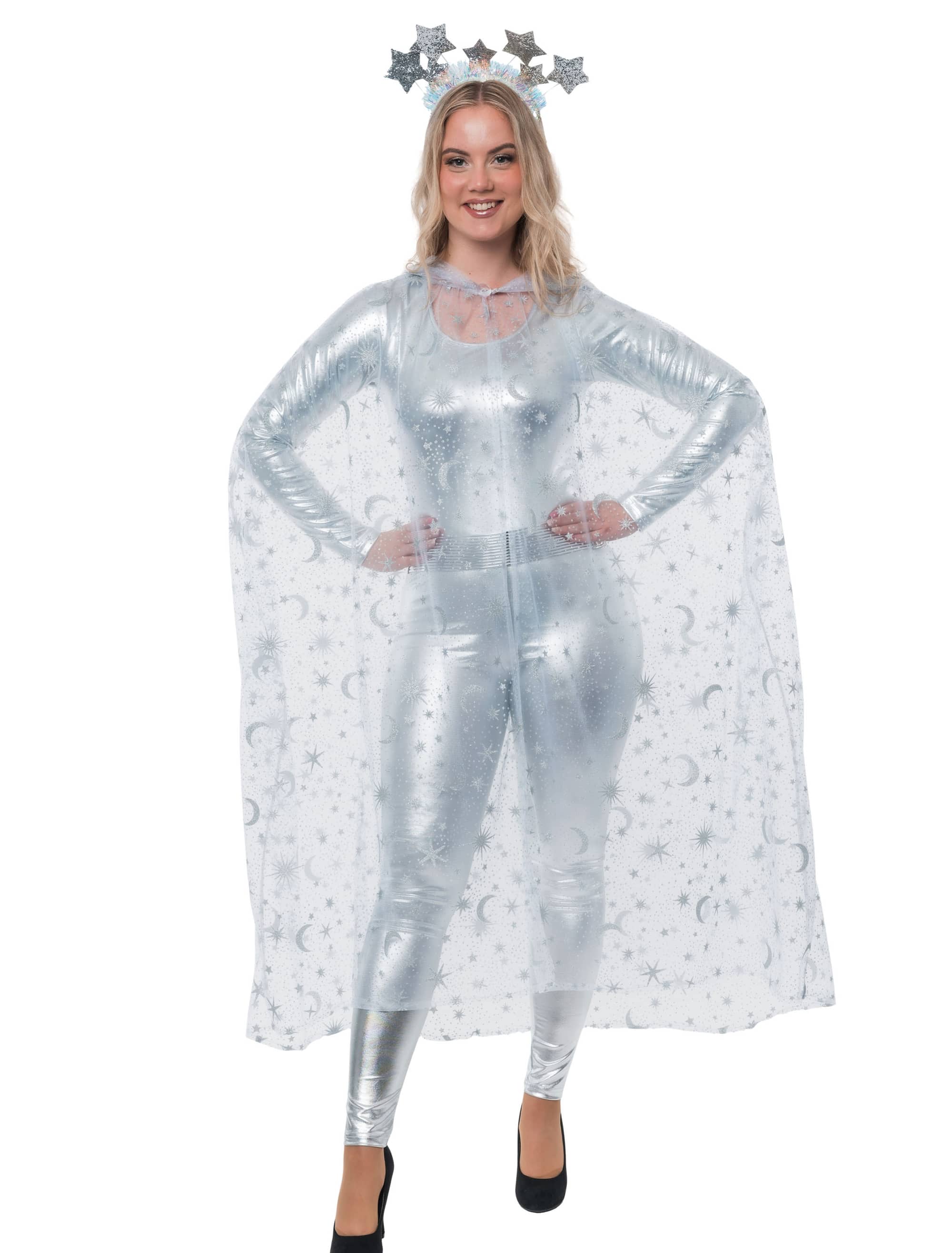 Cape Galaxy mit Kapuze Damen transparent one size
