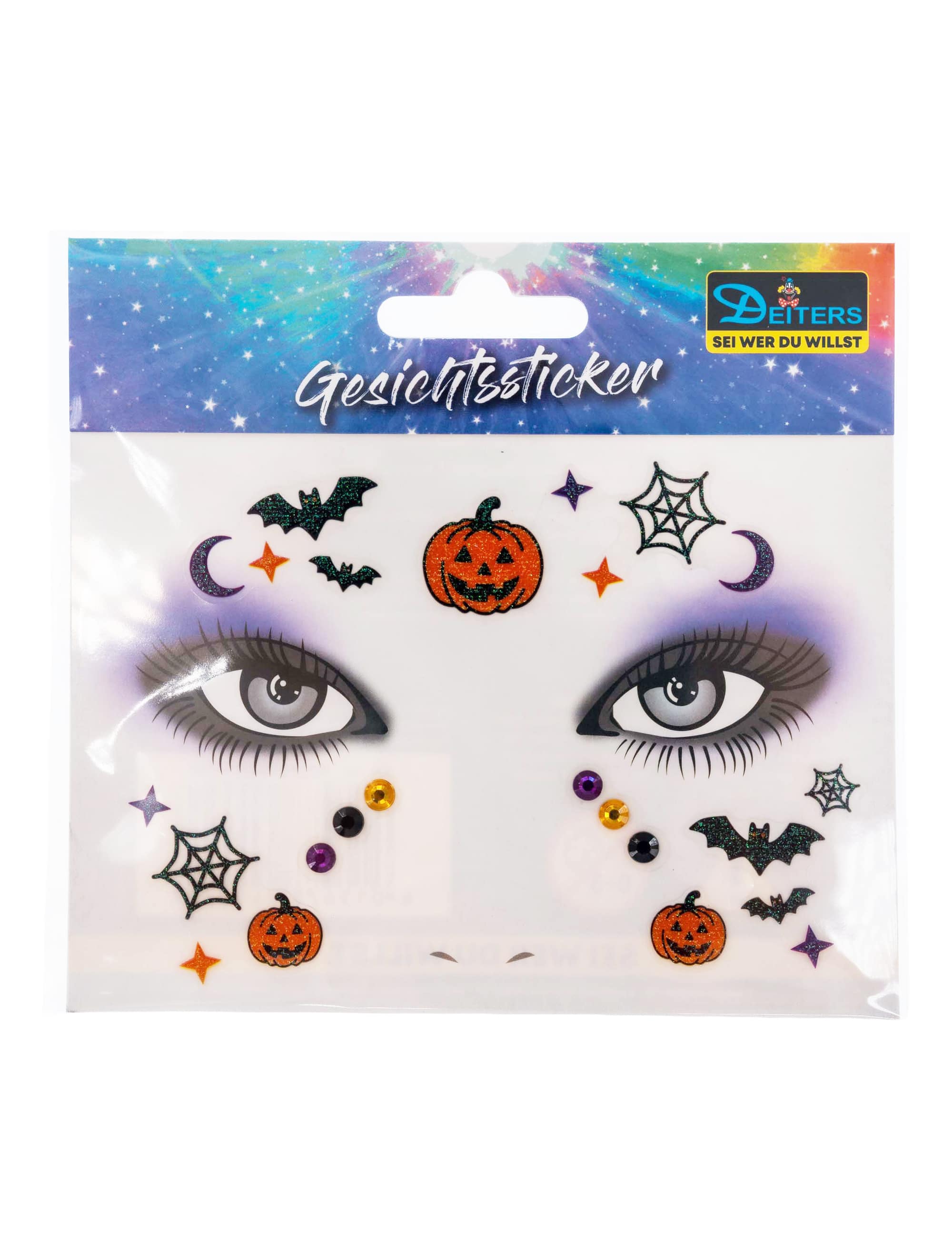 Gesichtstattoo Kürbis orange