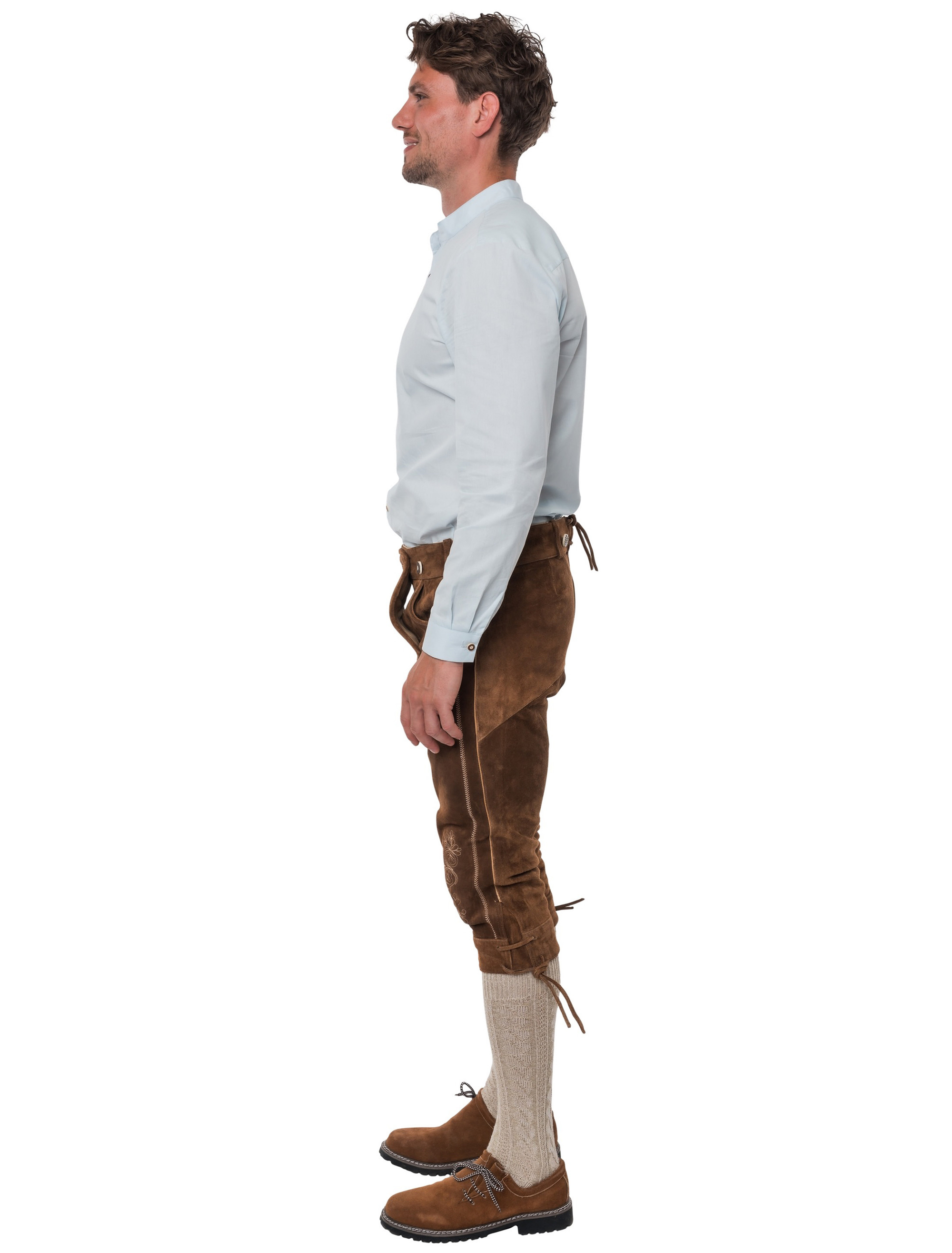 Lederhose Josef 3/4 lang Herren dunkelbraun L
