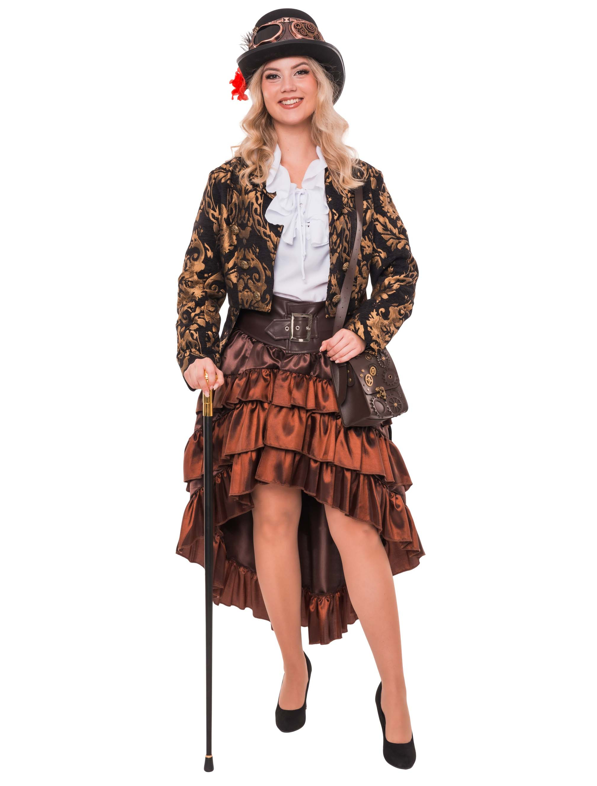 Mantel Barock Damen schwarz/gold 2XL/3XL