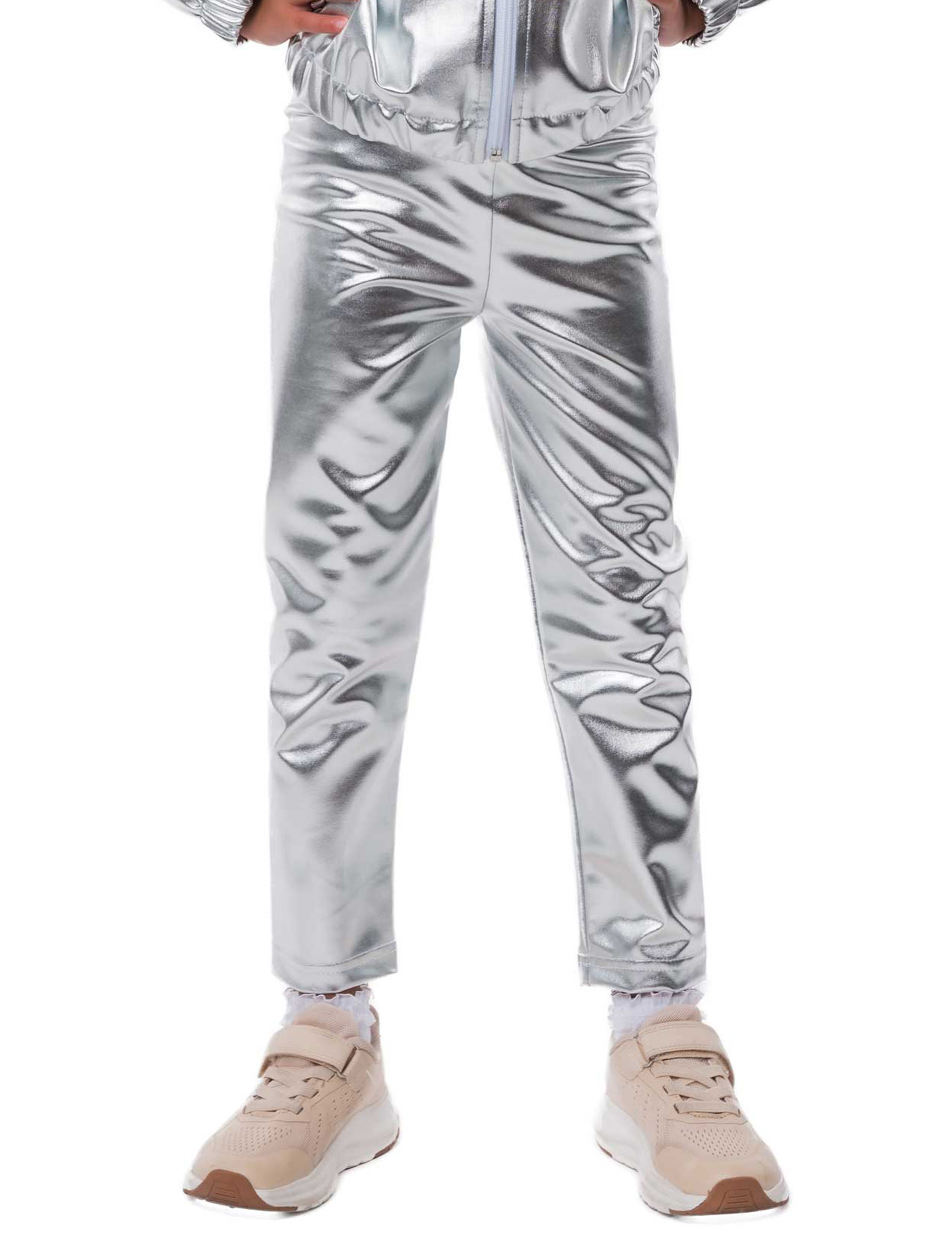 Leggings Metallic Kinder silber 116