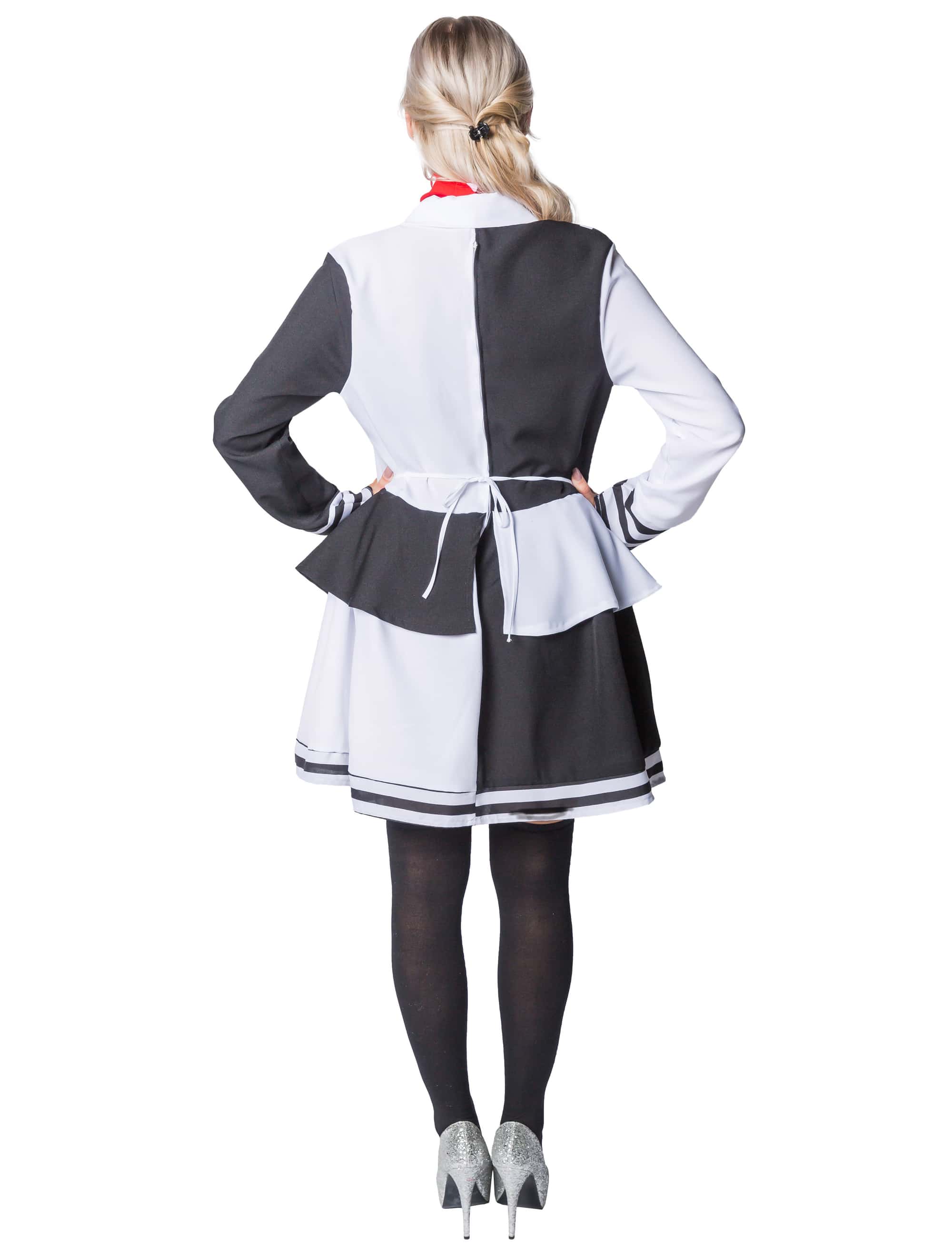Kleid Pantomime deluxe 2-tlg. Damen schwarz/weiß 2XL