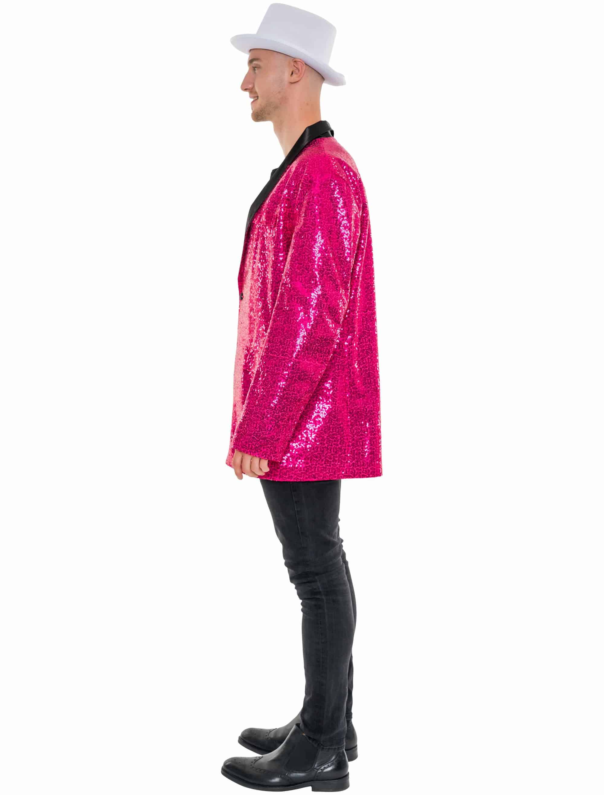 Sakko mit Pailletten Herren pink S