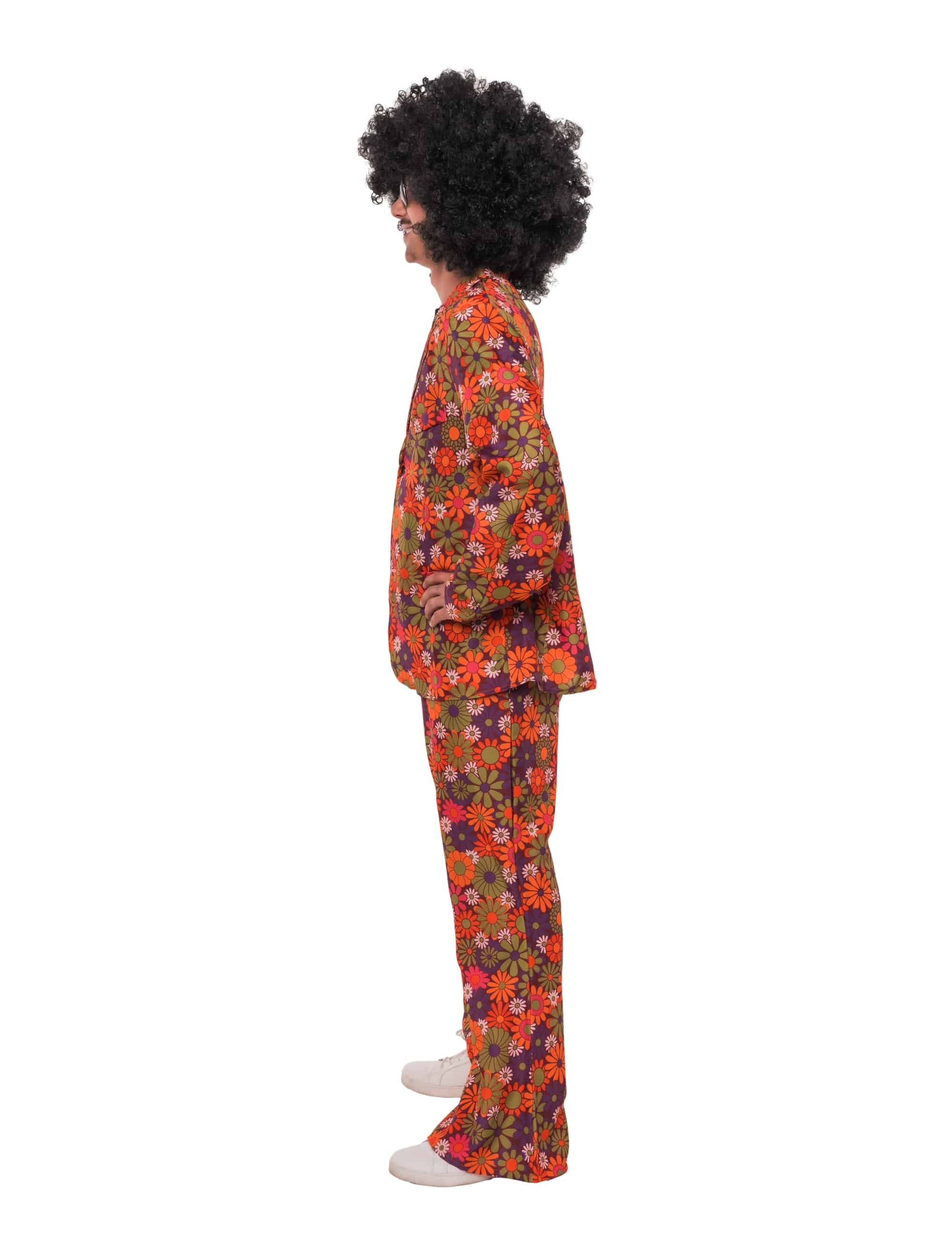 Anzug Hippie 2-tlg. Blumen Herren bunt XL/2XL