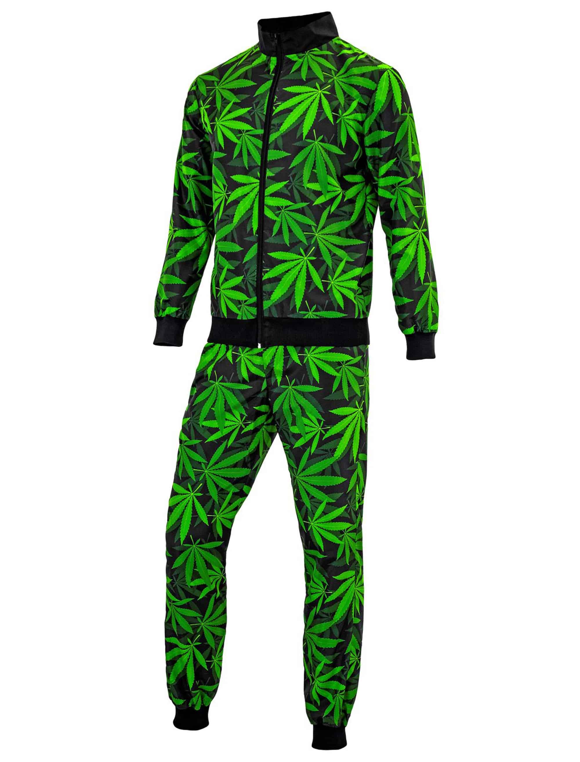 Jogginganzug Ganja Herren schwarz/grün XL