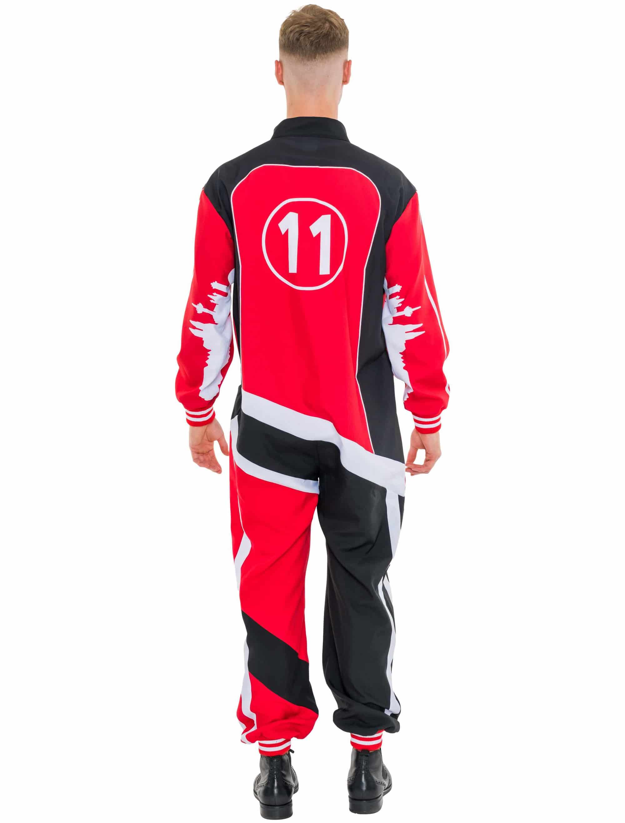 Overall Rennfahrer Köln Herren schwarz/weiß/rot S/M