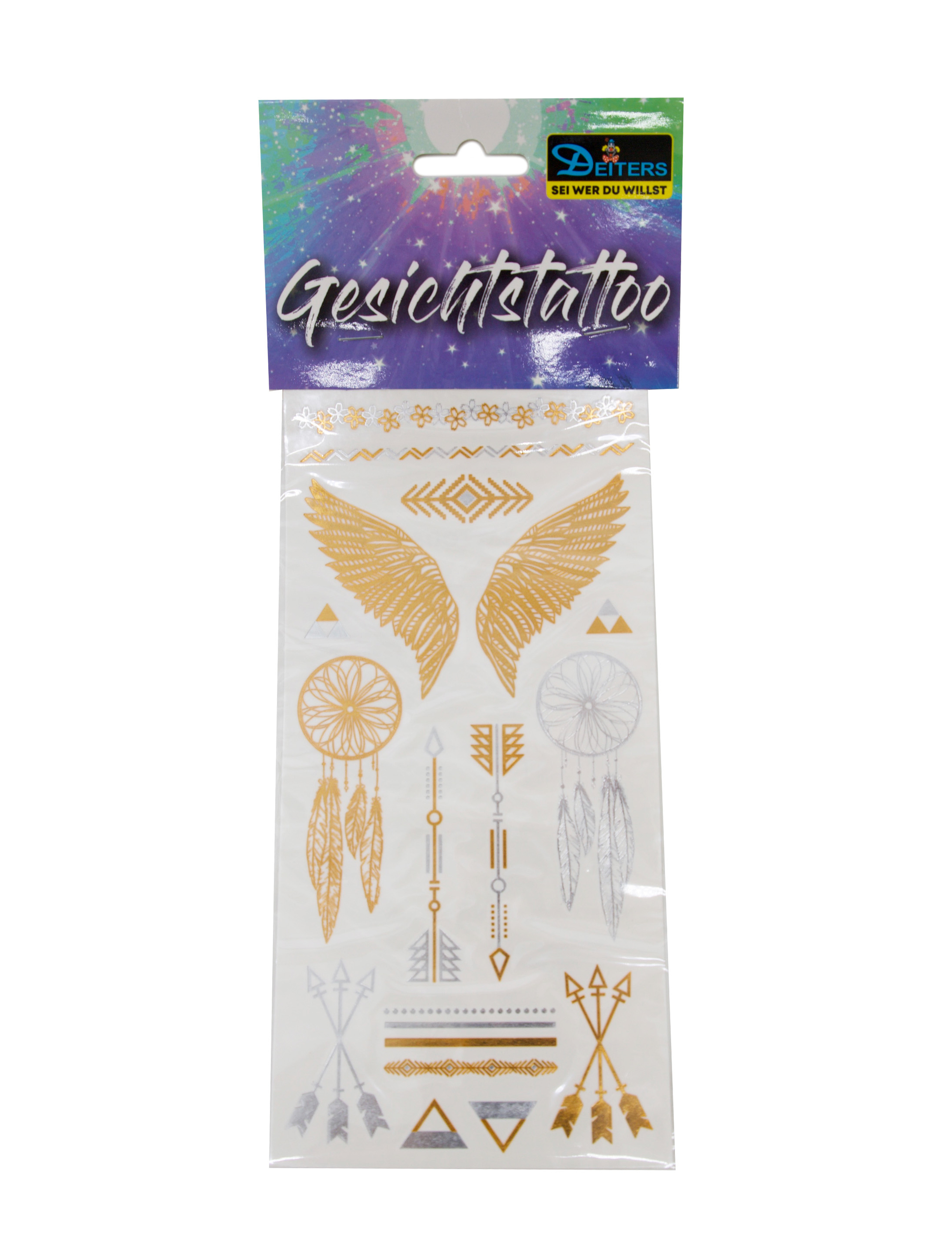Tattoo Traumfänger Metallic gold/silber