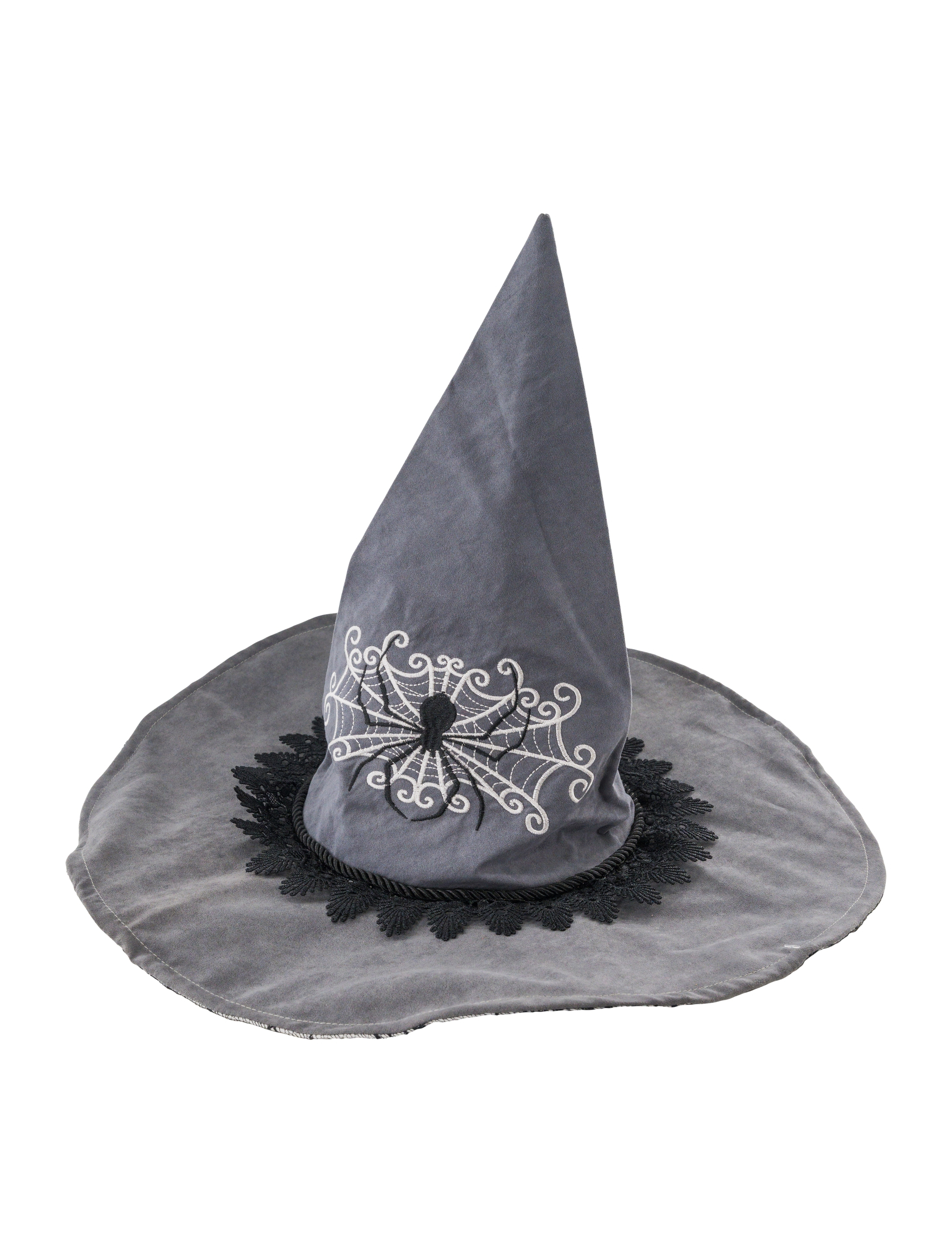 Hexenhut mit Spinne grau 59