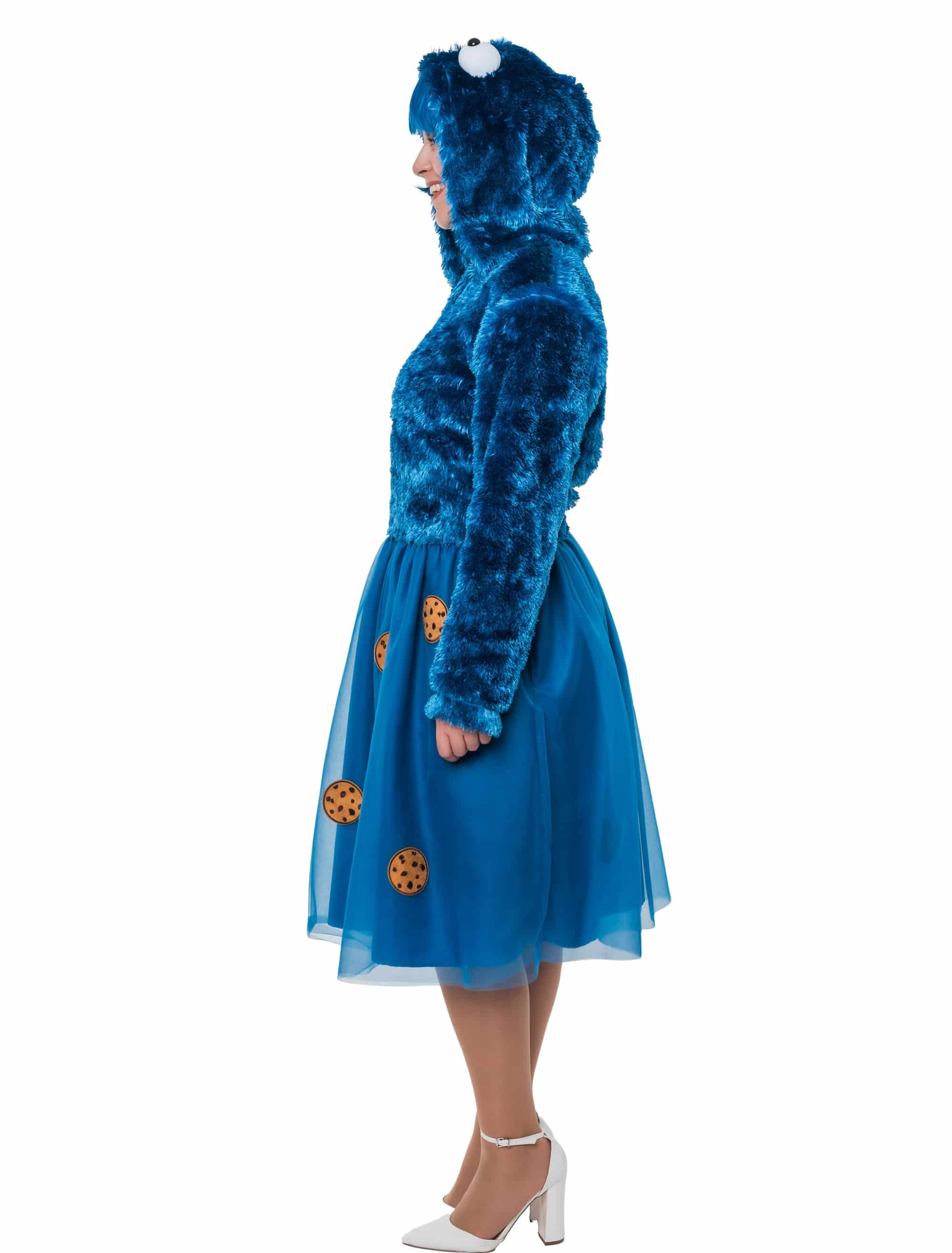 Kleid Krümelchen mit Kapuze Damen blau 2XL/3XL