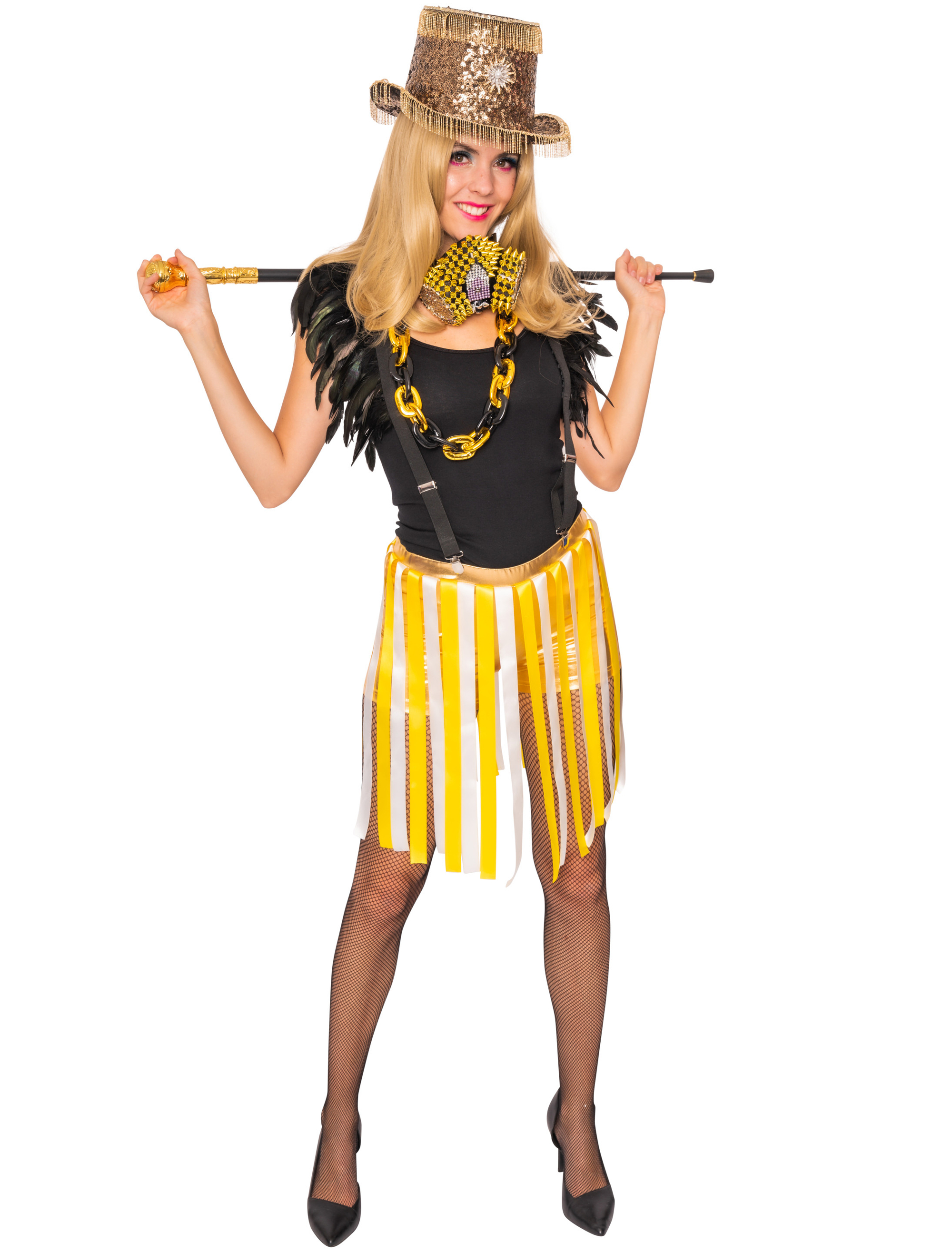 JIS Shorts Jeck im Sunnesching gold mit Fransen Damen goldgelb S/M