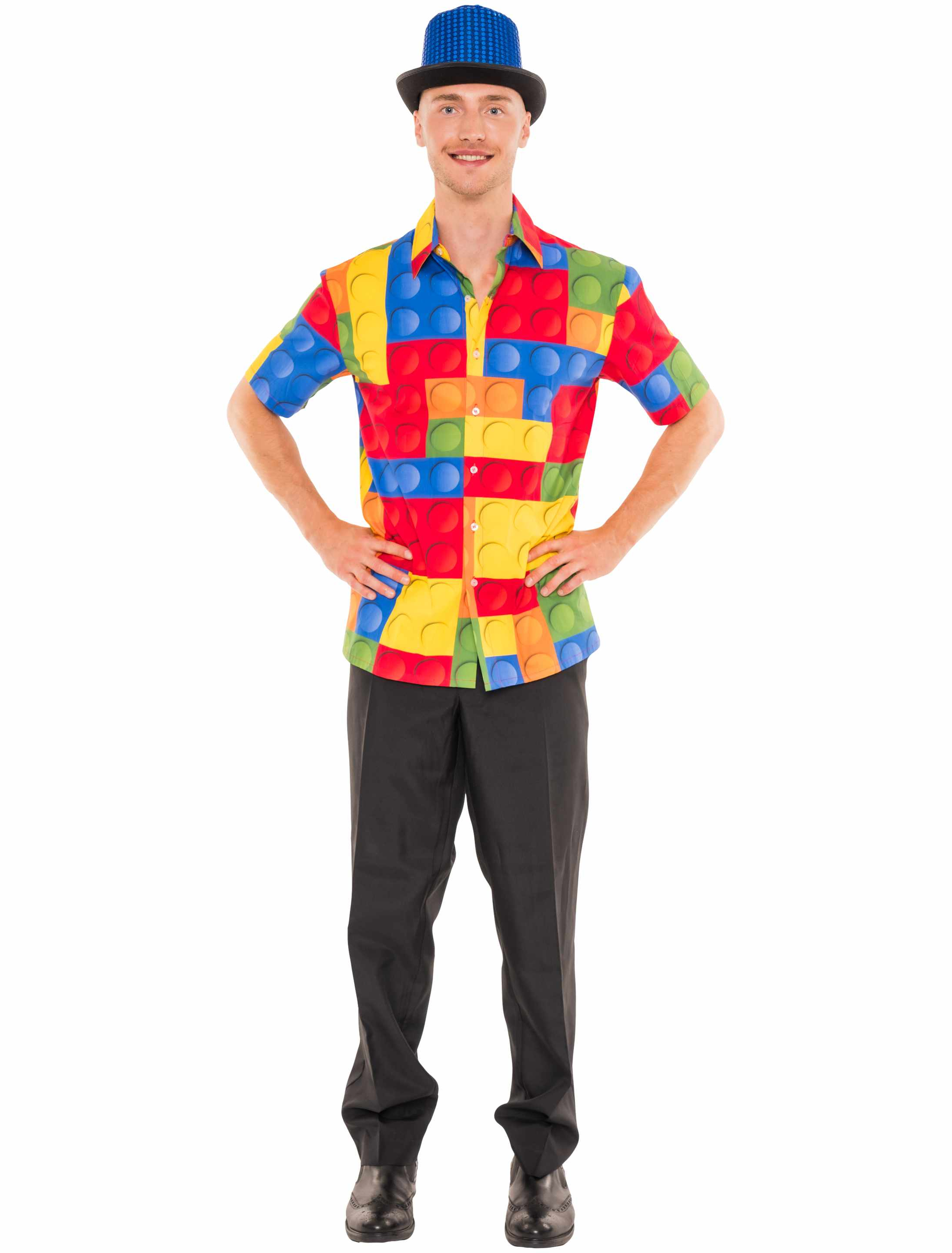 Hemd Klemmbaustein Herren bunt L/XL