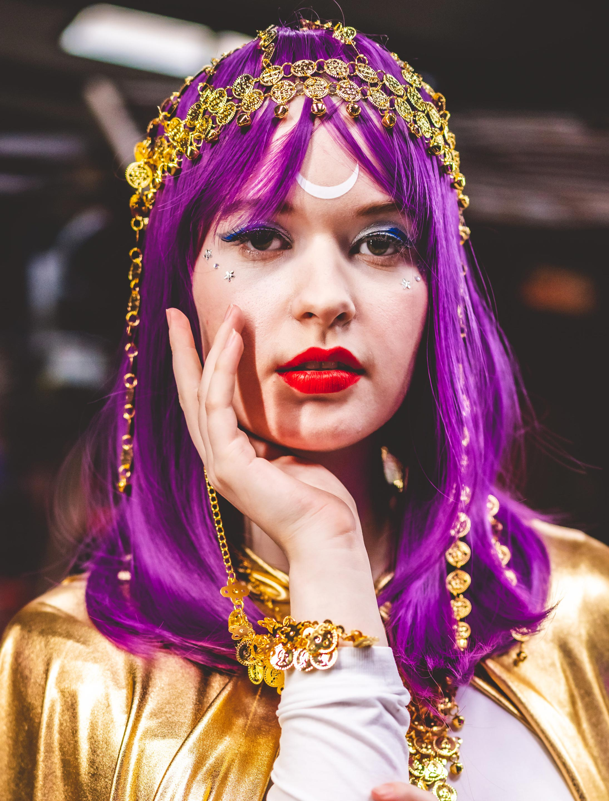 Kopfschmuck mit Münzen gold