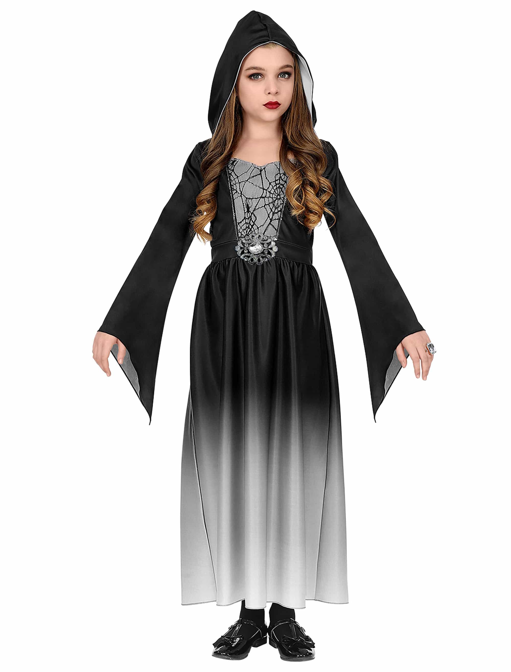 Kleid Gothic Girl schwarz/weiß 128