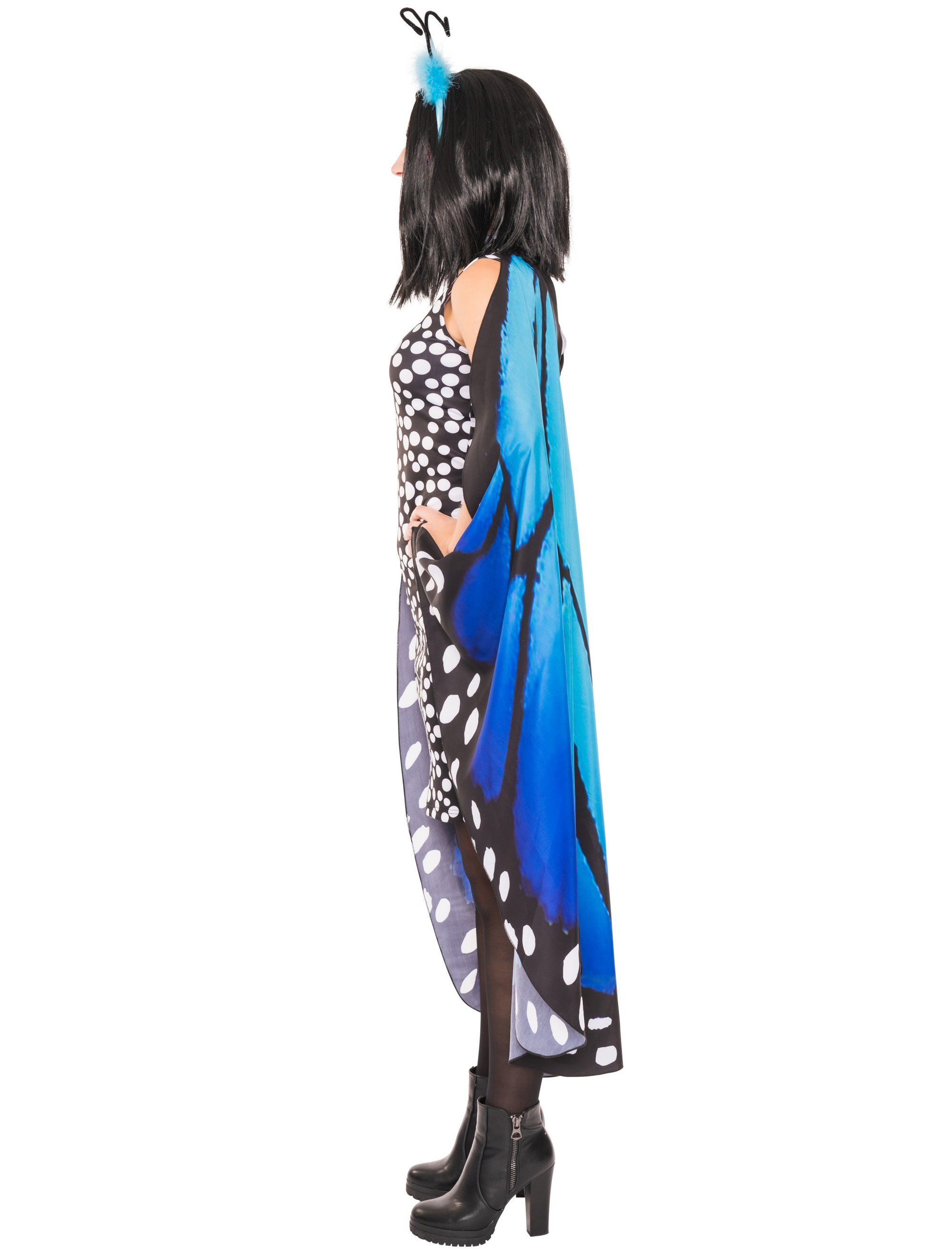 Kleid Schmetterling Damen schwarz/blau L