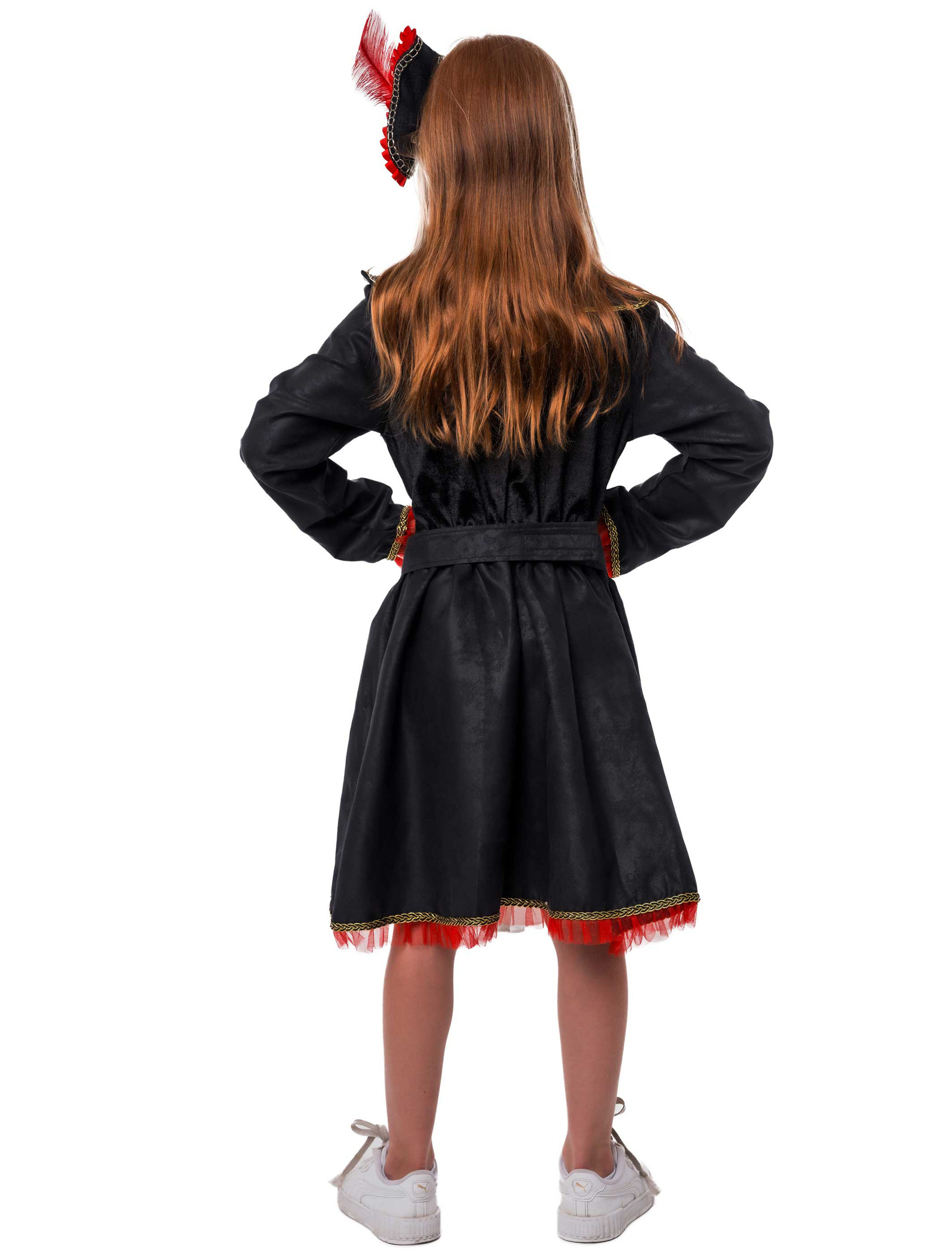 Kleid Piratin Kinder schwarz/rot/gold 104/116