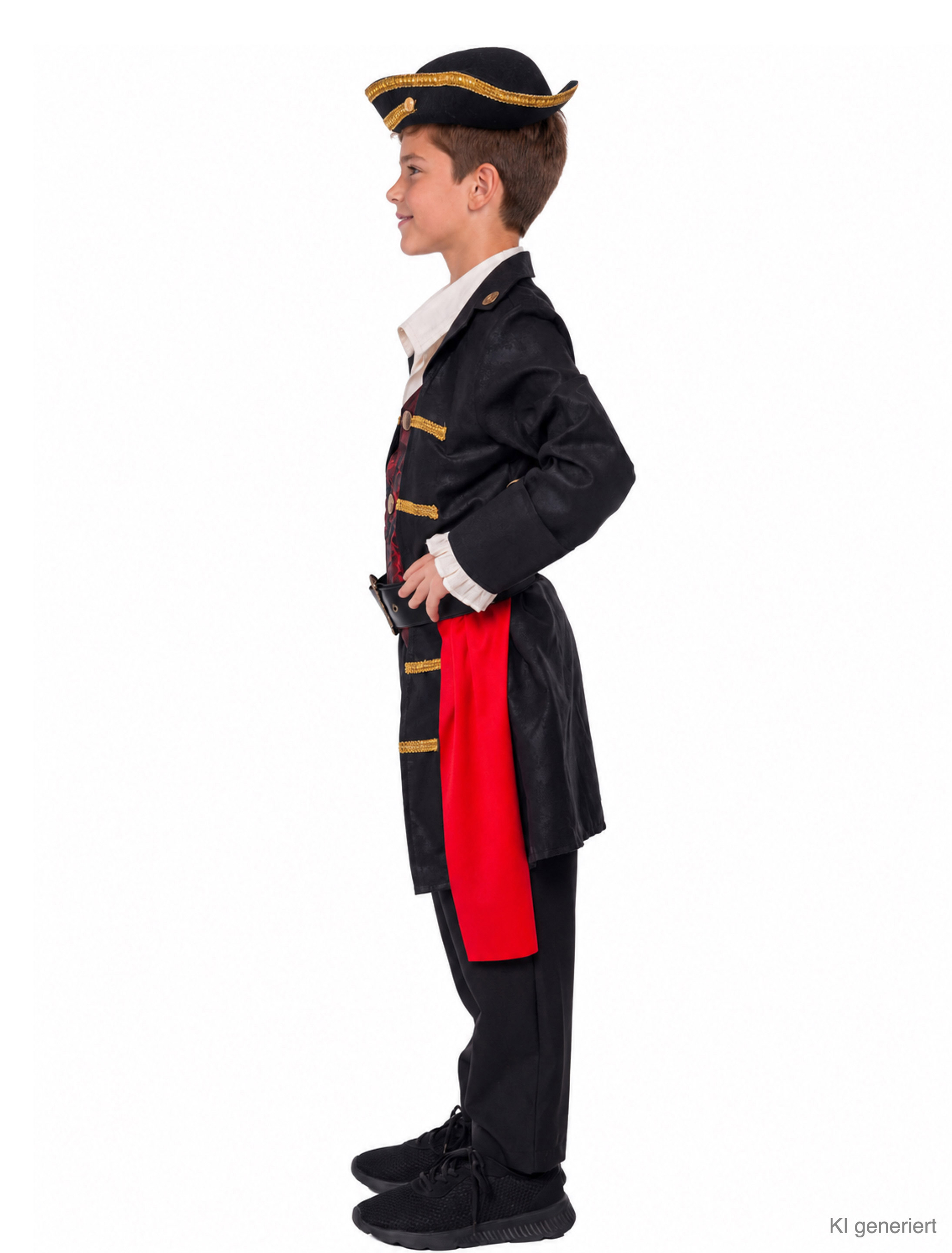 Kostüm Pirat 3-tlg. Kinder schwarz/rot/gold 104/116