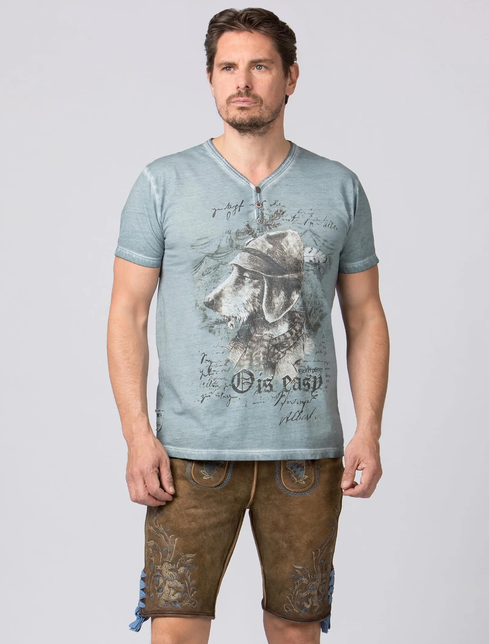 Trachten-Shirt Wastl Herren blau S
