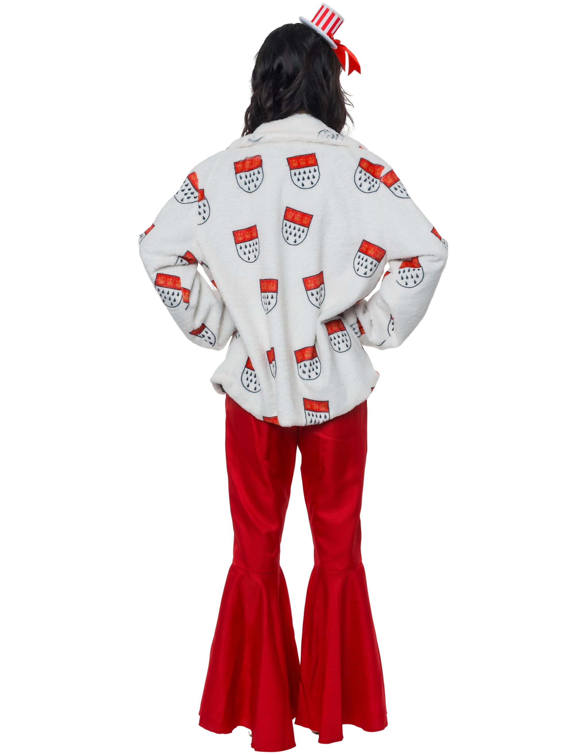Jacke Kunstfell Kölle Damen weiß/rot L/XL