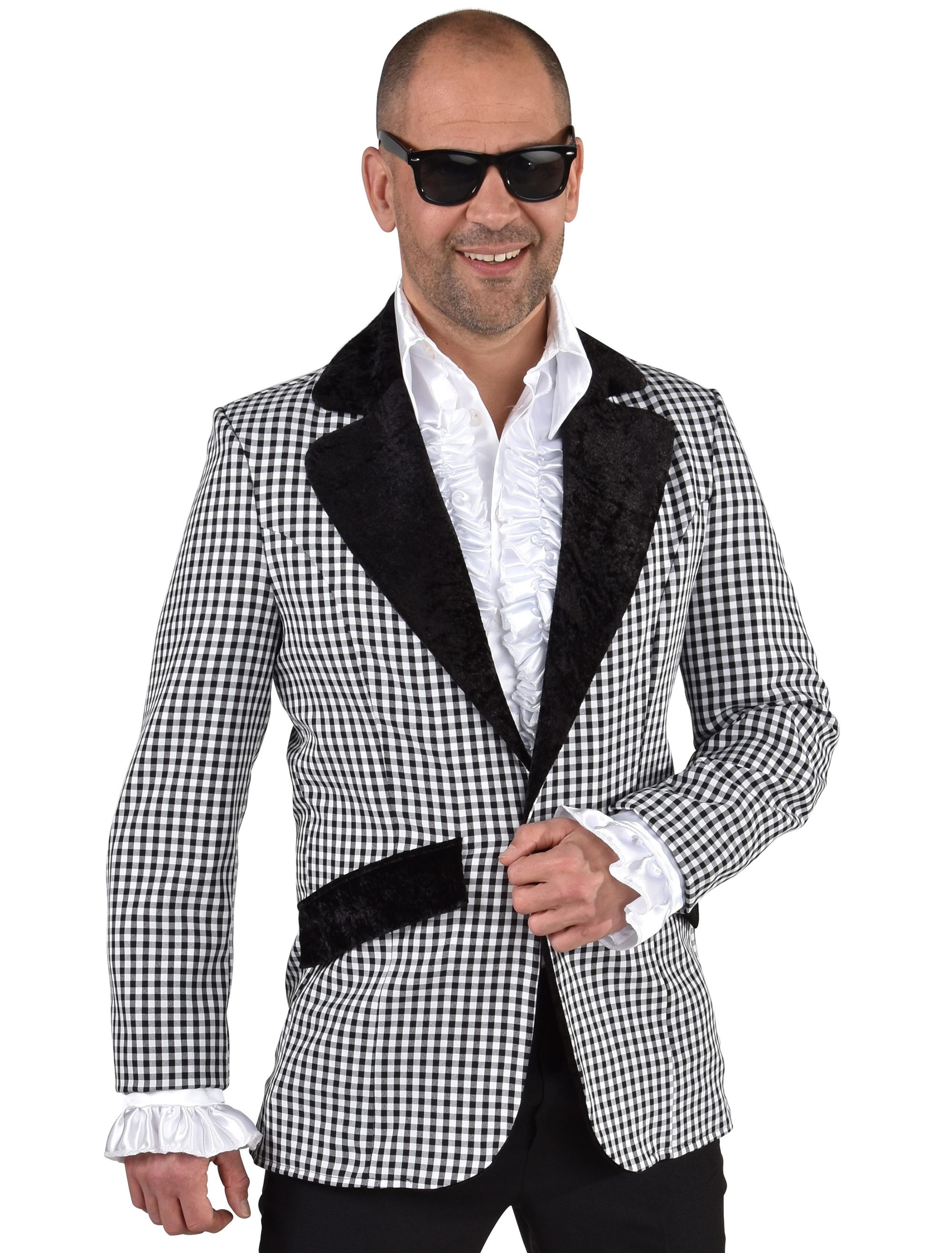 Sakko Herren schwarz/weiß 2XL