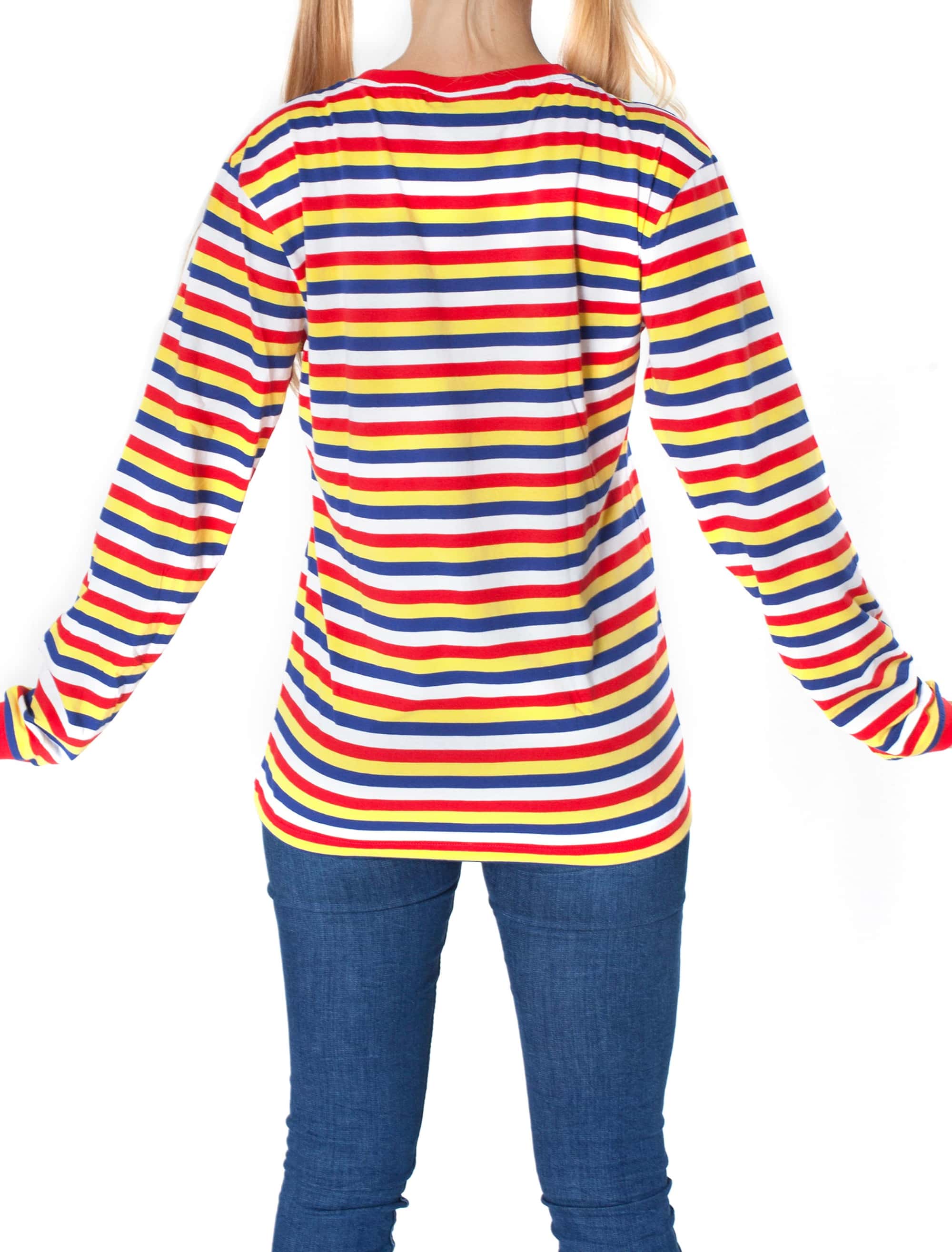 Ringelpulli langarm Kinder rot/weiß/blau/gelb 116-128