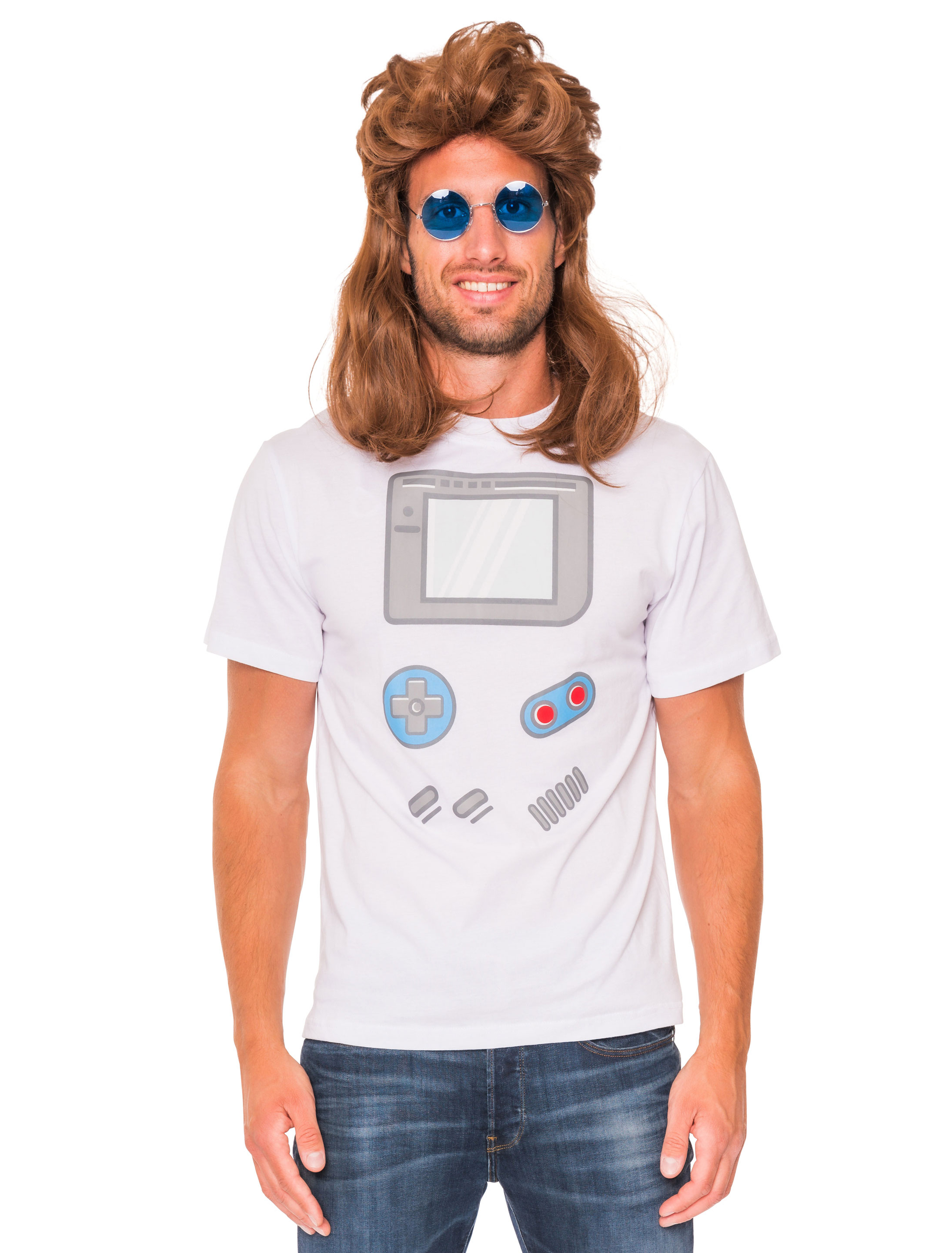 T-Shirt 90er Gamer Herren weiß L