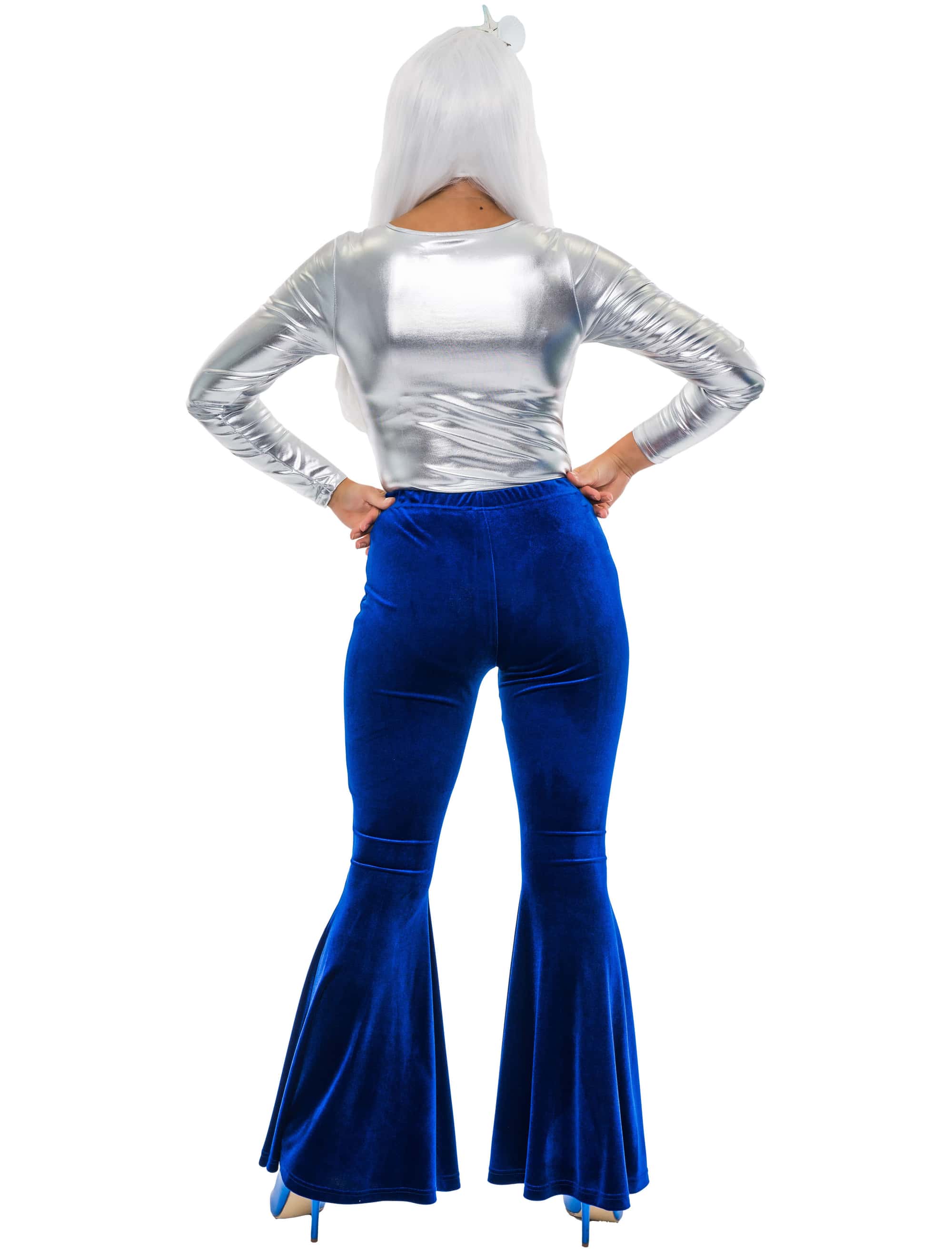 Schlaghose Samt Damen blau 4XL/5XL