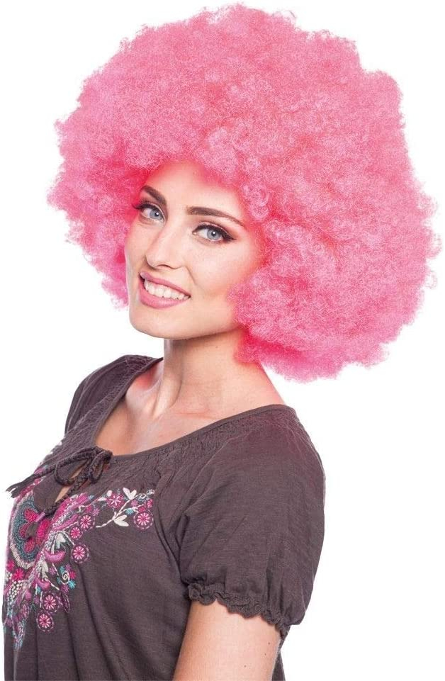Perücke kurz Lockenkopf pink