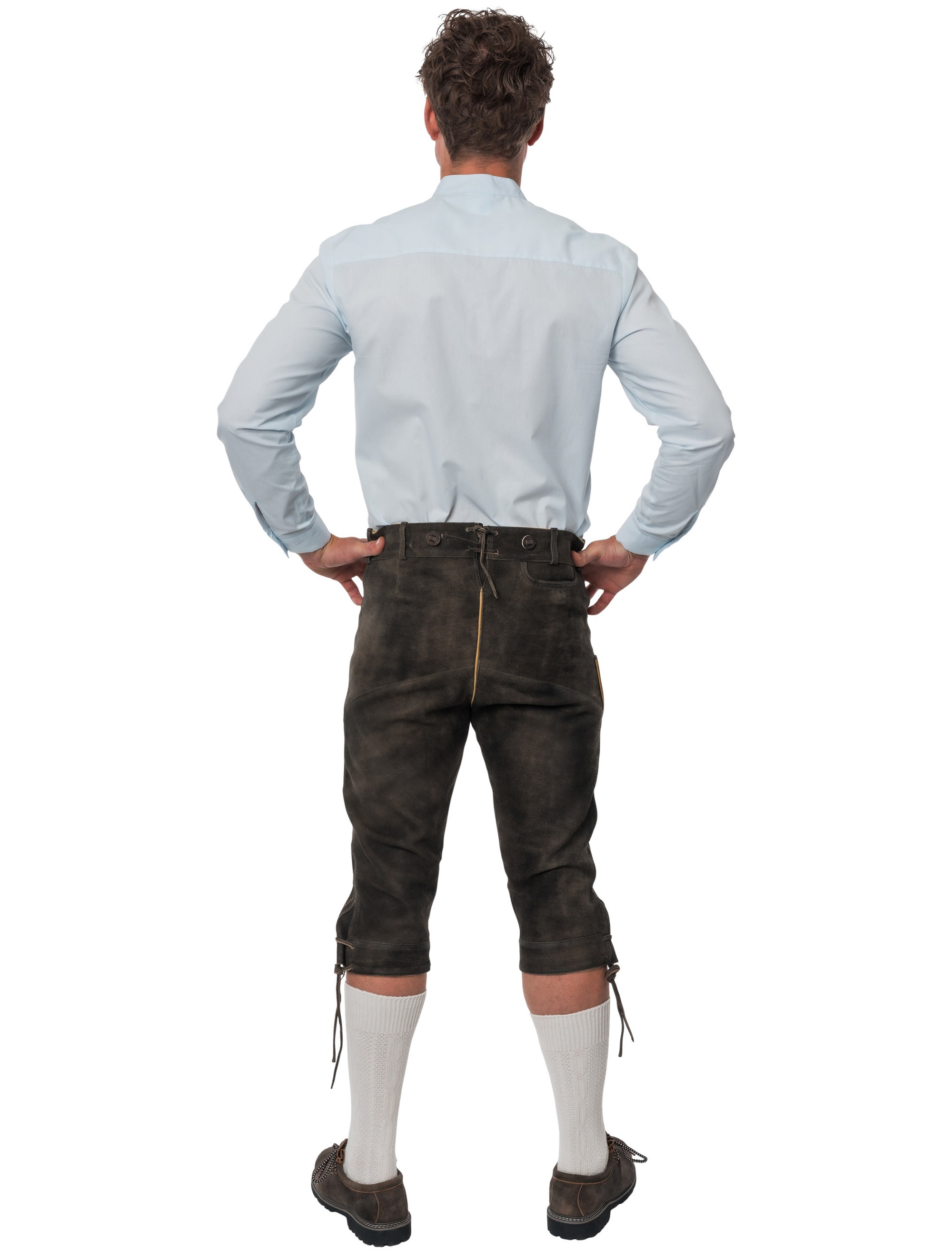 Lederhose Henry 3/4 lang Herren dunkelbraun S