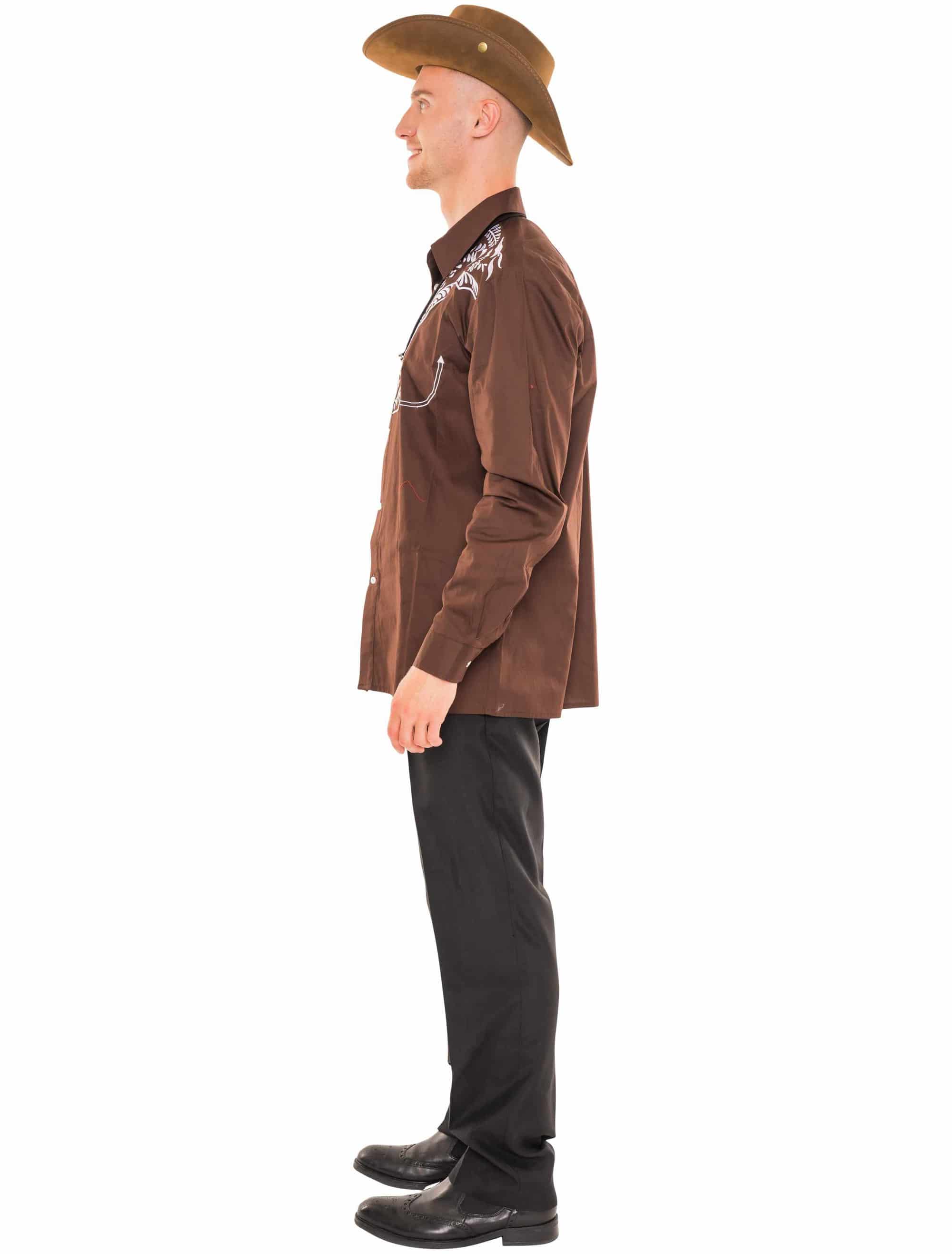 Hemd Cowboy Herren braun 5XL
