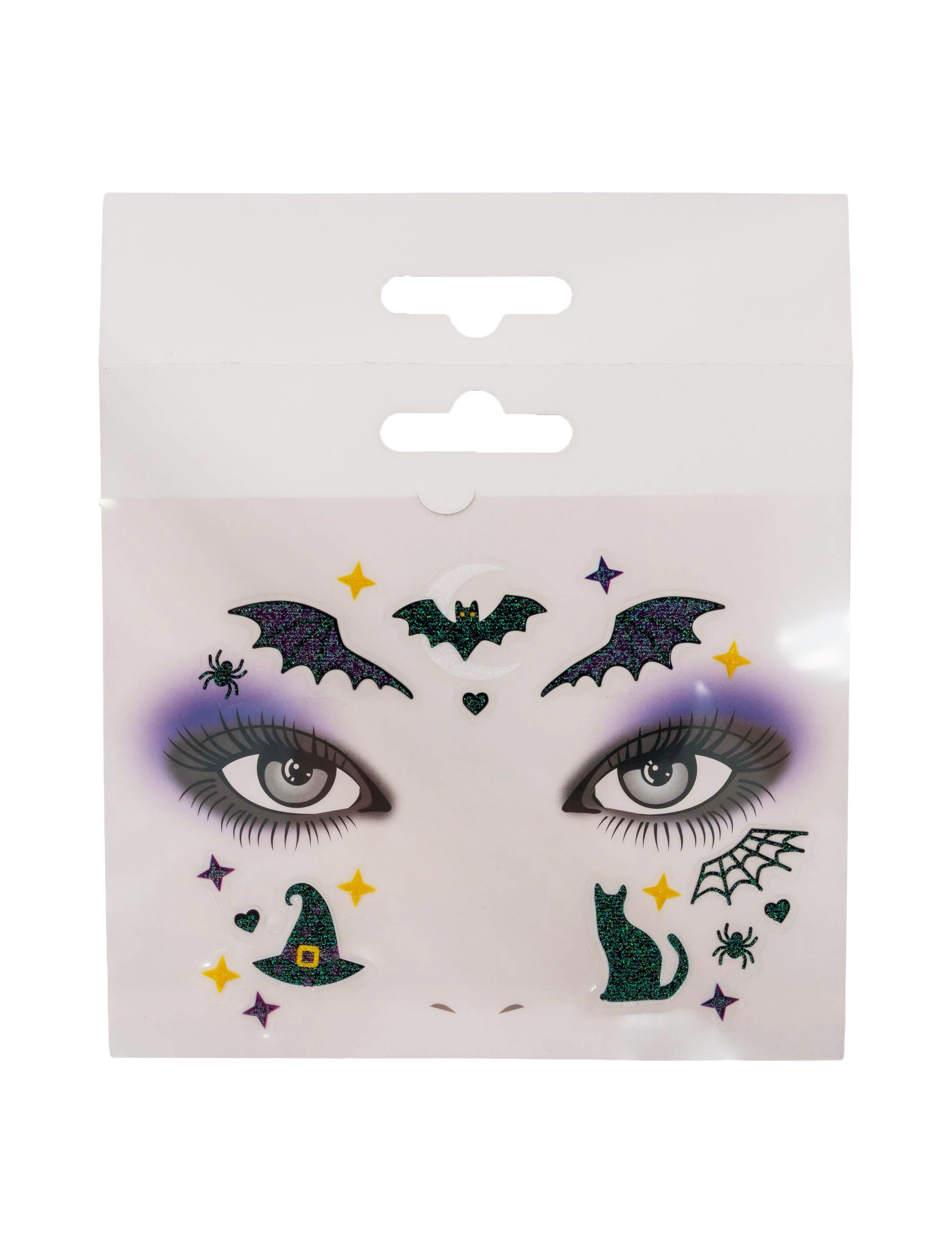 Gesichtstattoo Halloween lila/schwarz
