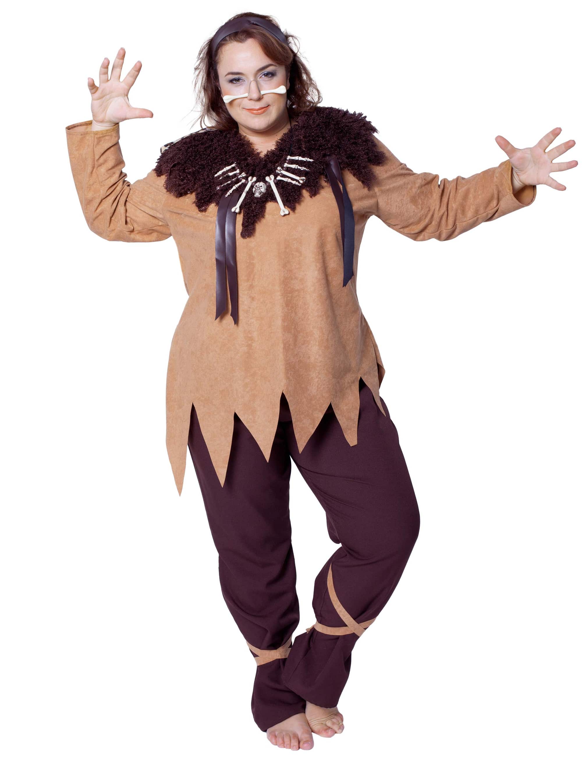 Neandertaler Dame 2tlg. braun S
