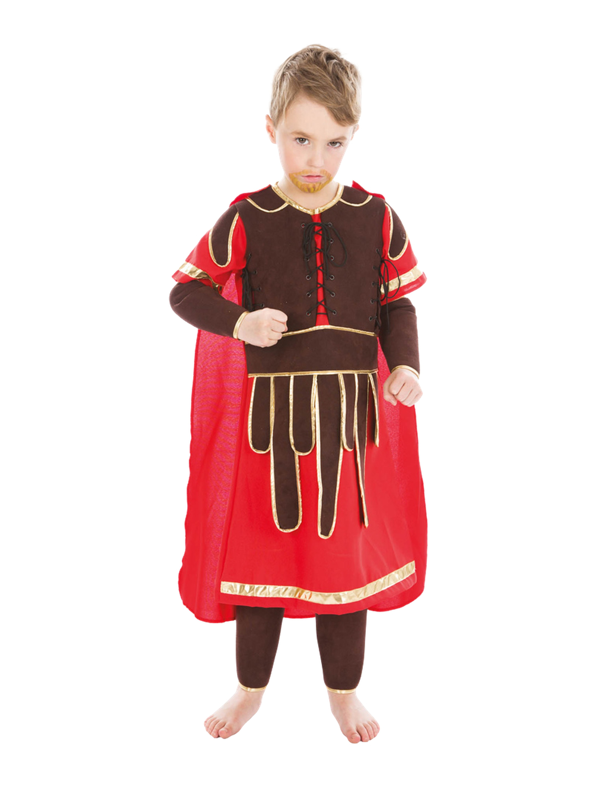 Kostüm Römer 4-tlg. Kinder rot/schwarz 128