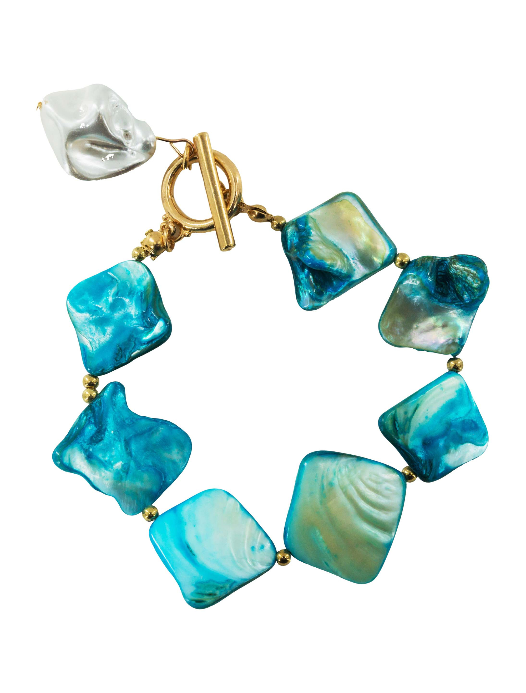 Armband Muscheln türkis