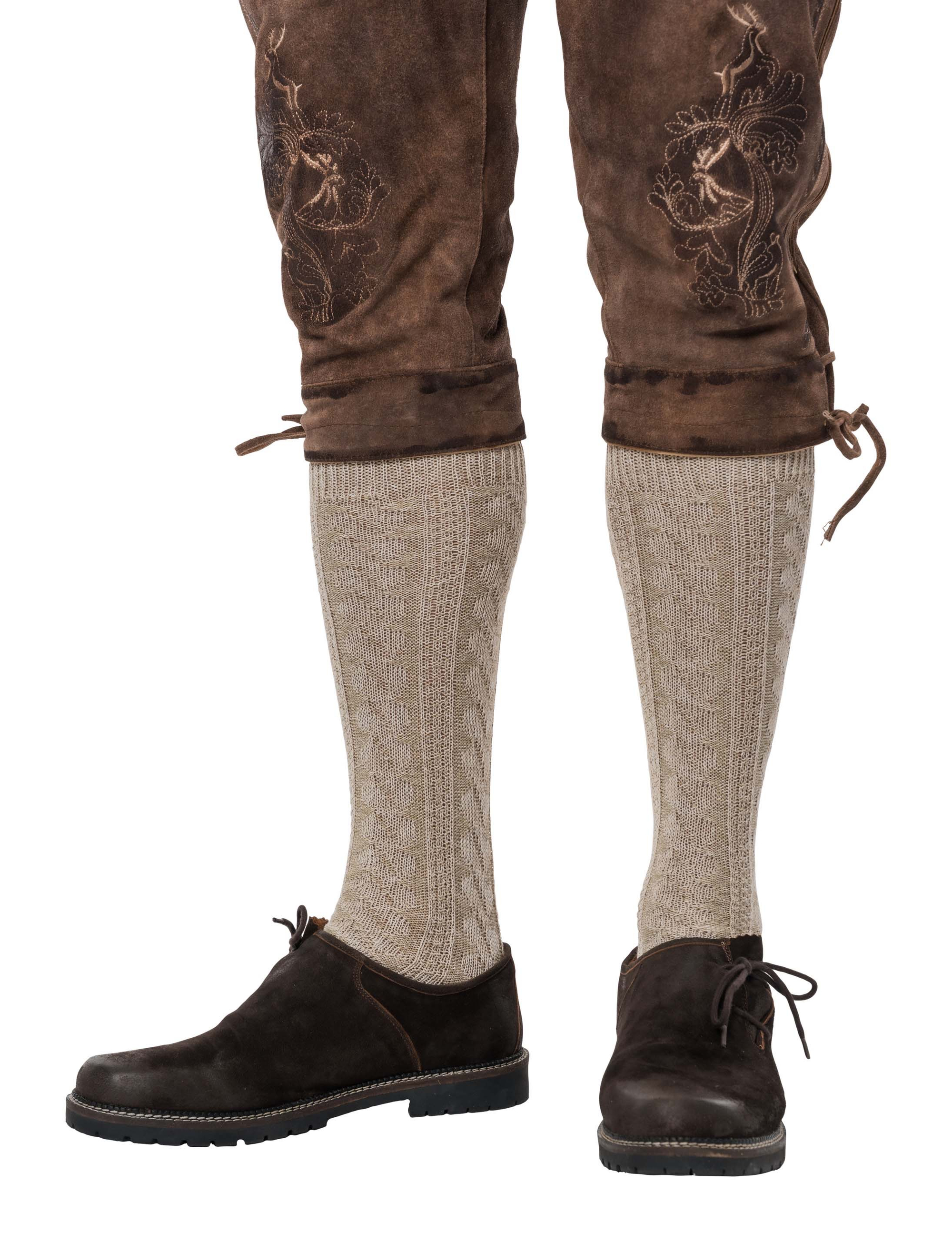 Kniestrumpf Wolle beige 43-46