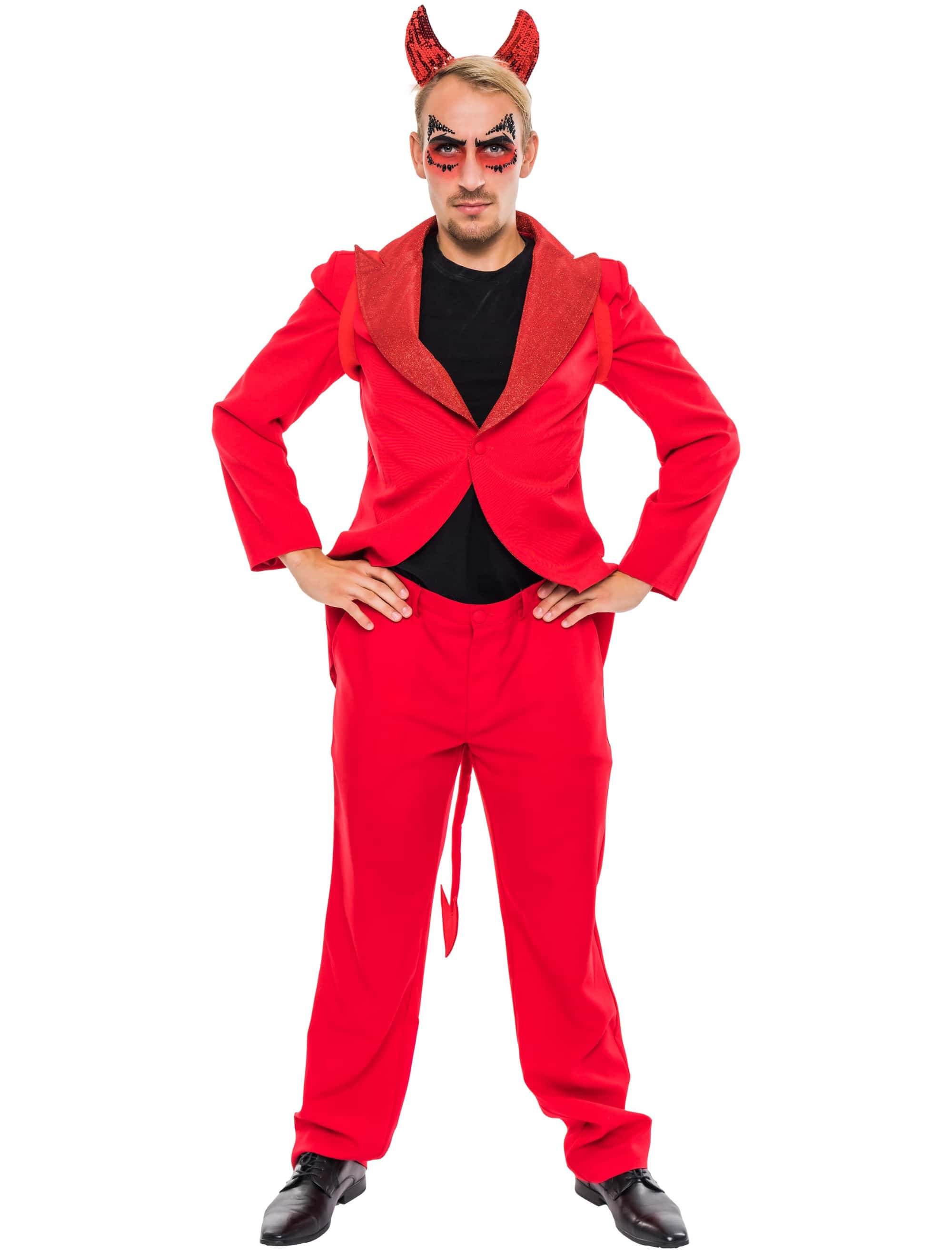 Anzug Teufel 2-tlg. Herren rot S
