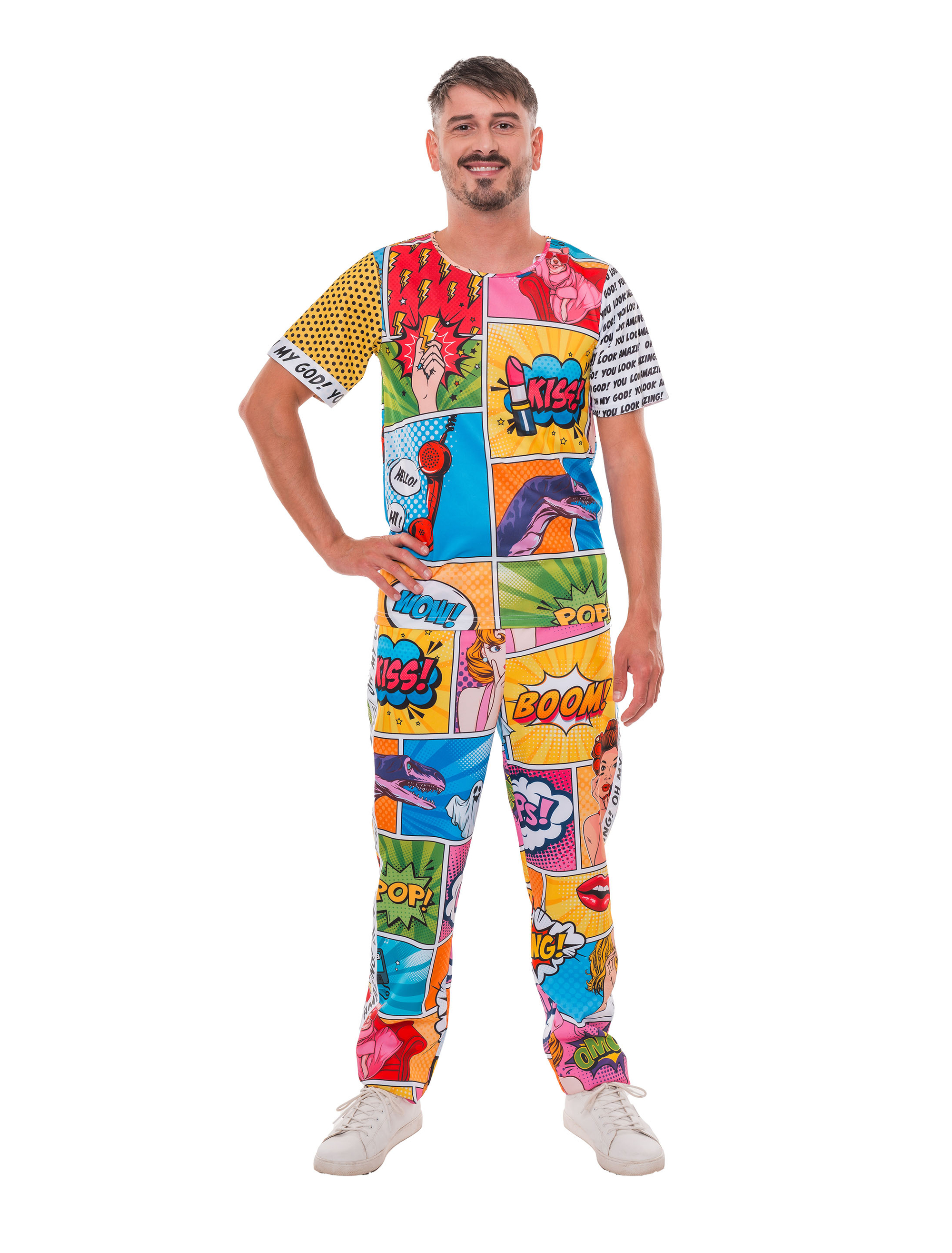 T-Shirt Pop-Art Herren bunt S/M
