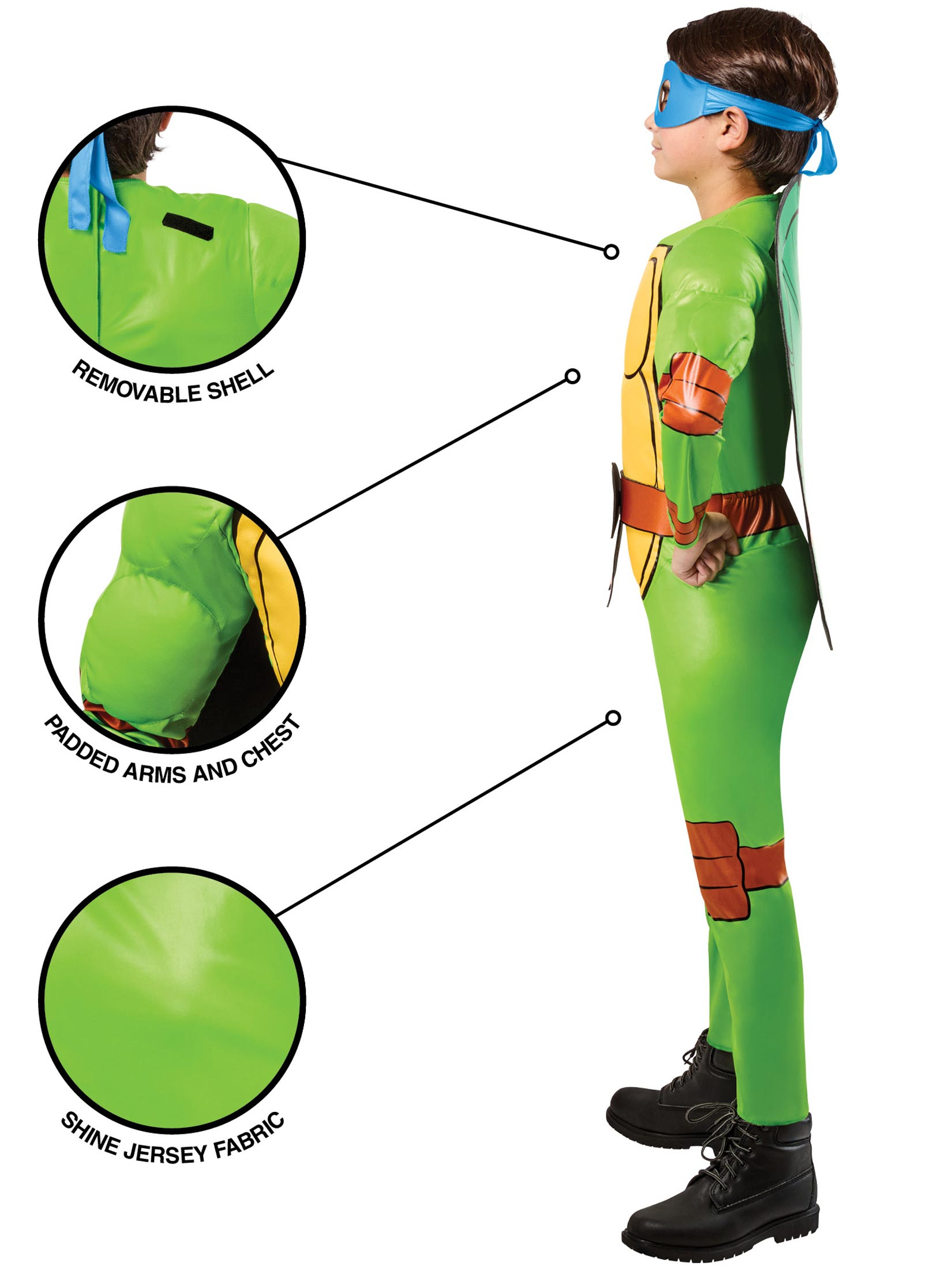 Teenage Mutant Ninja Turtle 4 in 1 Kinder grün/braun 9-10 Jahre
