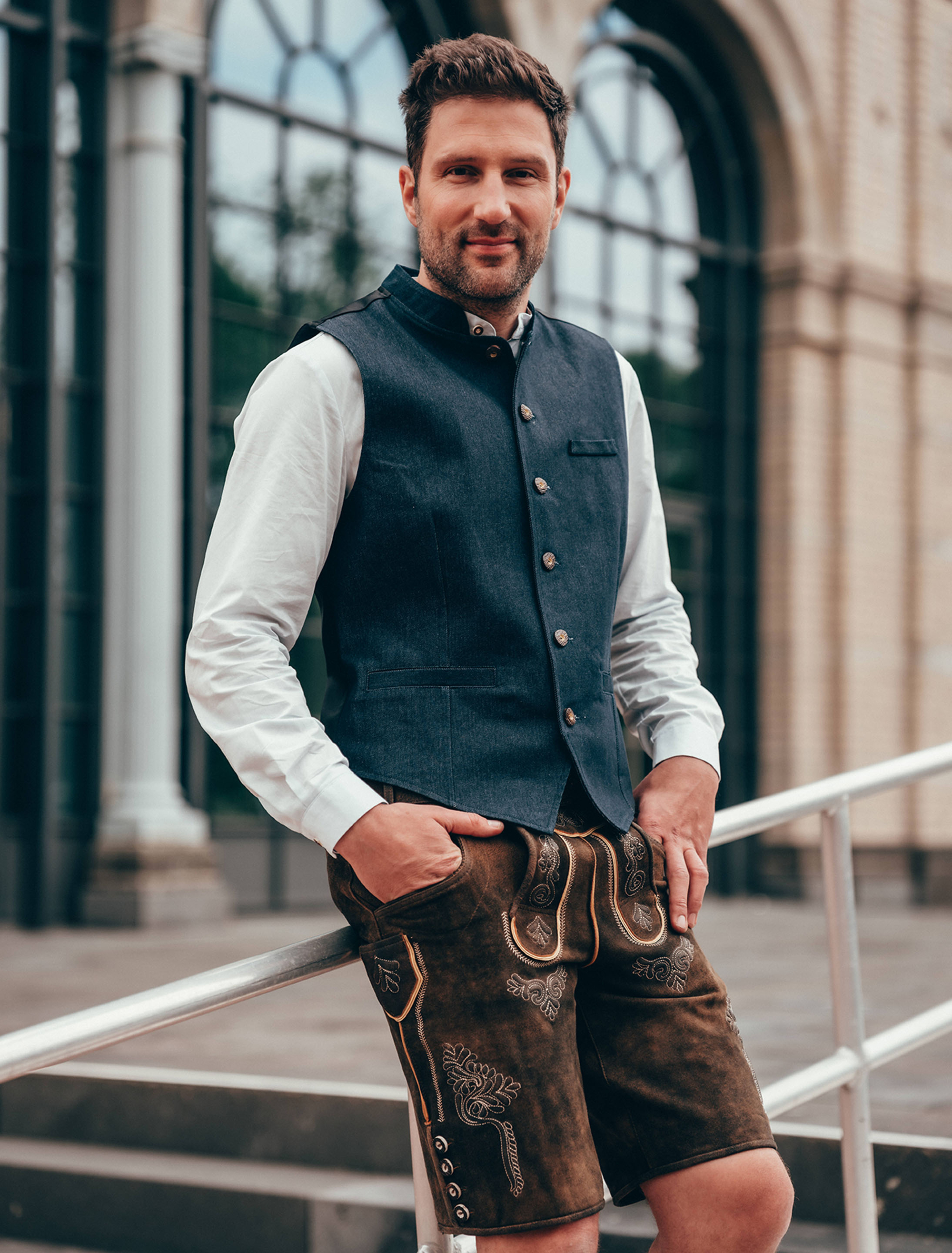 Trachtenhemd Herren hellblau S