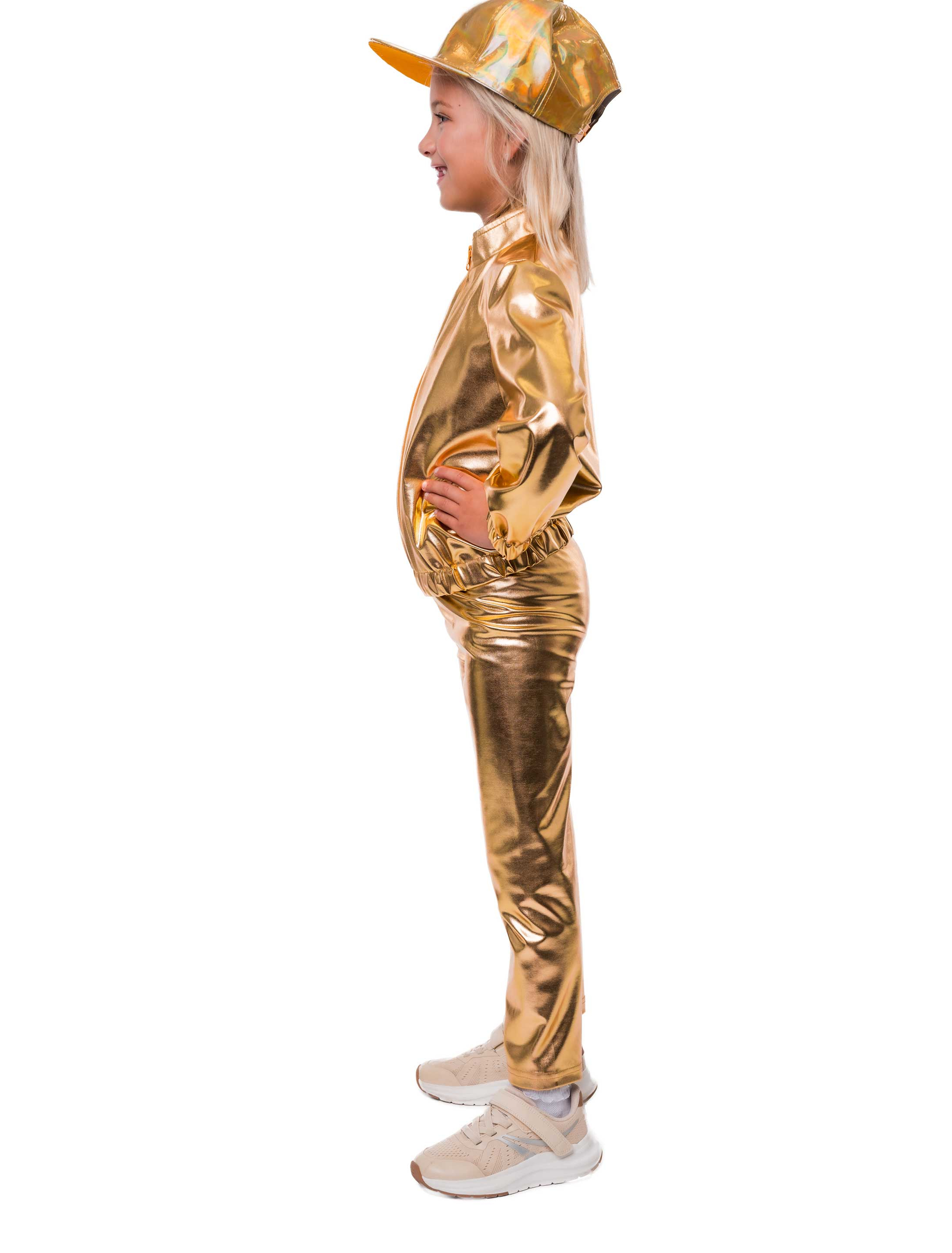Jacke Metallic Kinder gold 128
