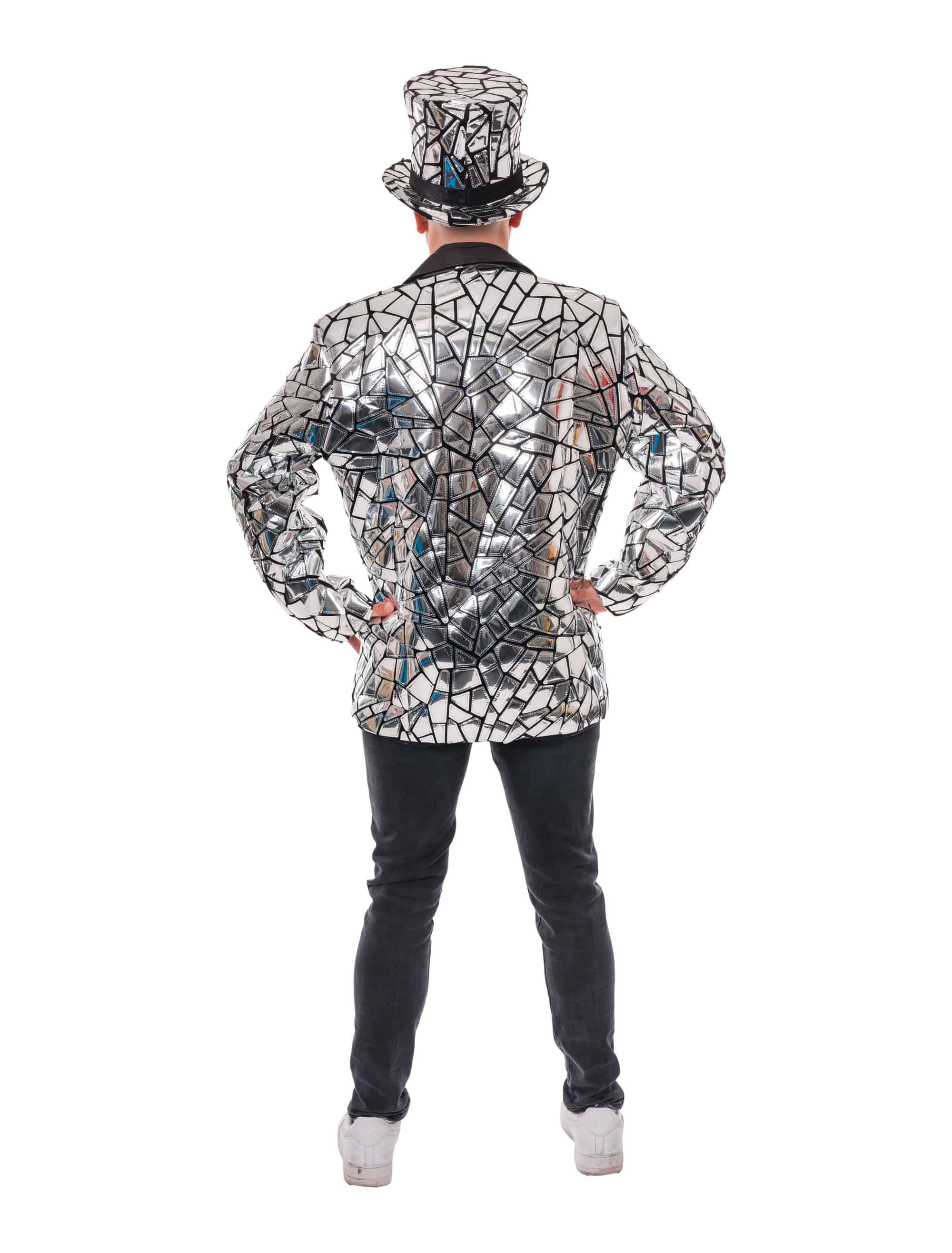Blazer mit Spiegelmosaik Herren silber M