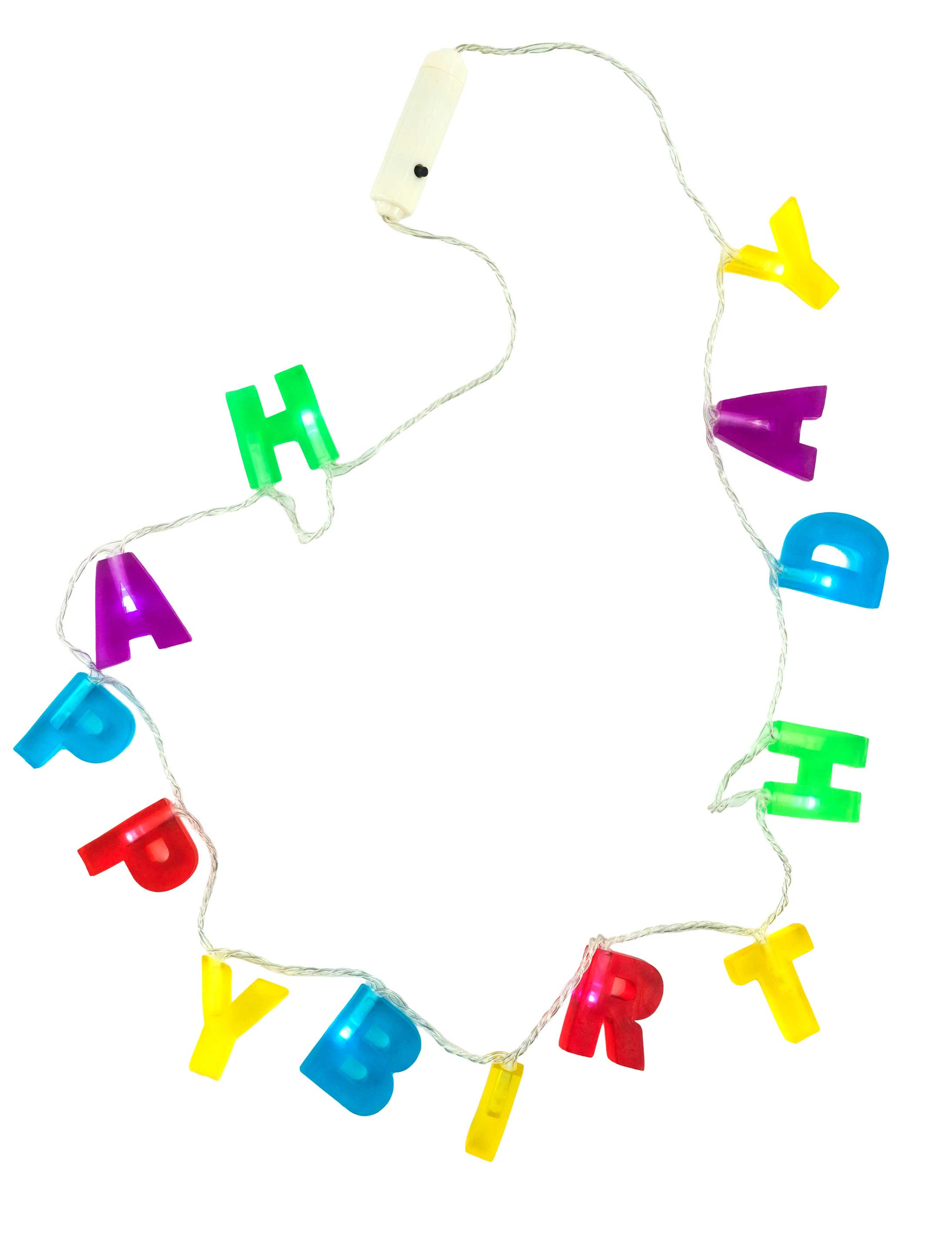 Halskette LED Happy Birthday 45cm bunt