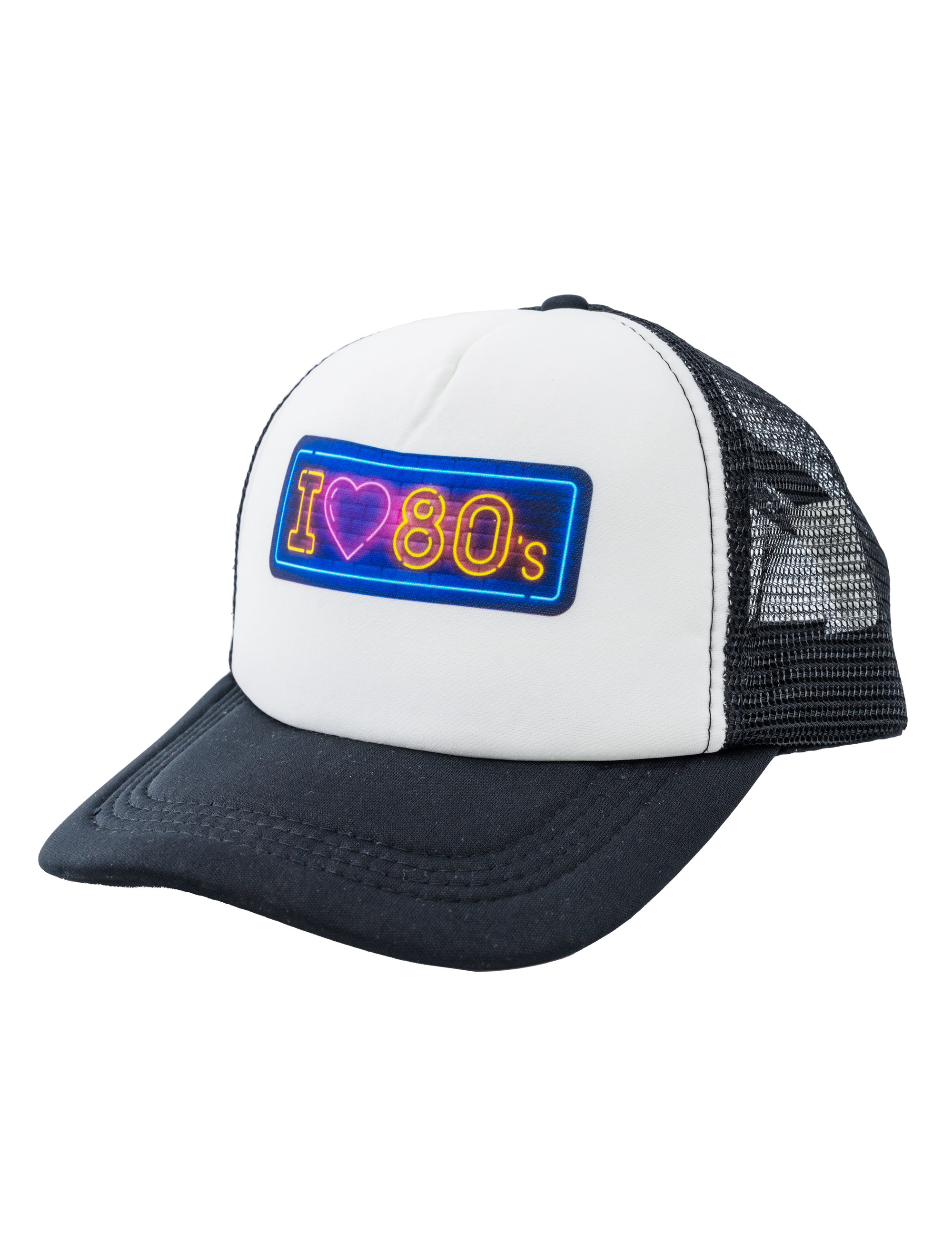 Baseball Cap 80's schwarz/weiß