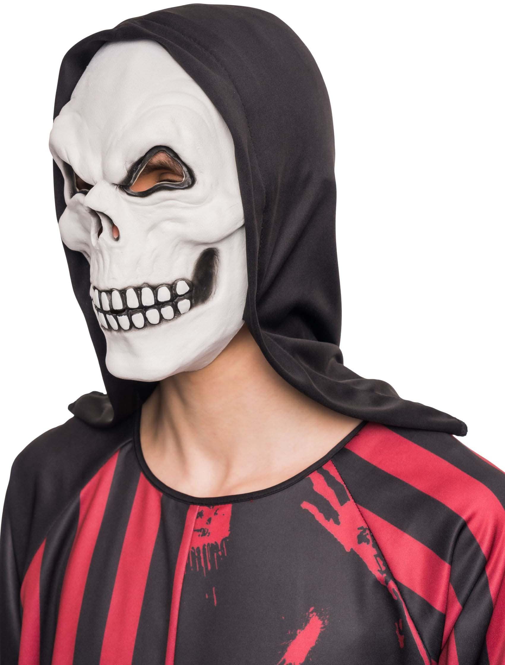 Latexmaske Der Tod schwarz/weiß