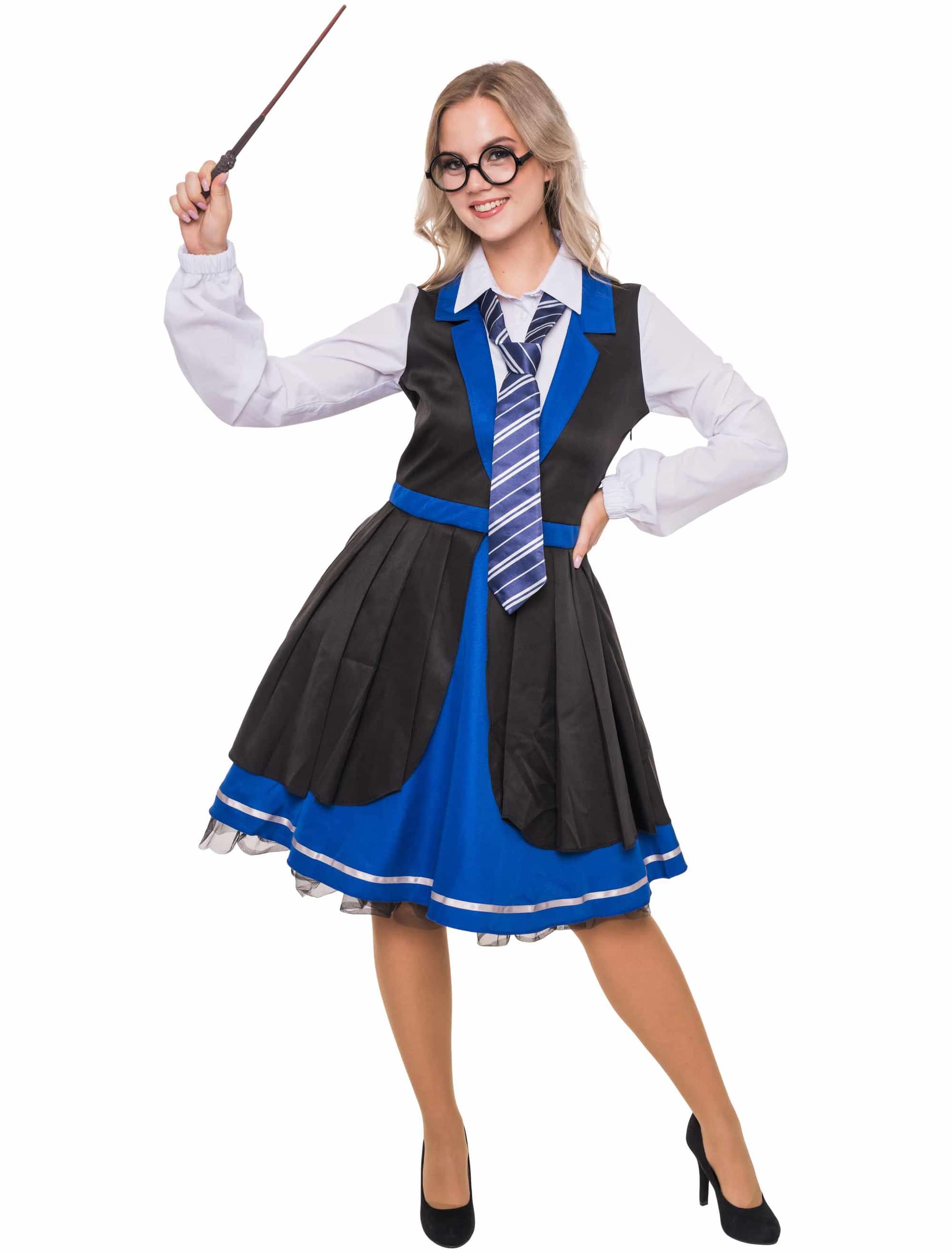 Kleid Zauberschülerin Damen schwarz/blau 2XL